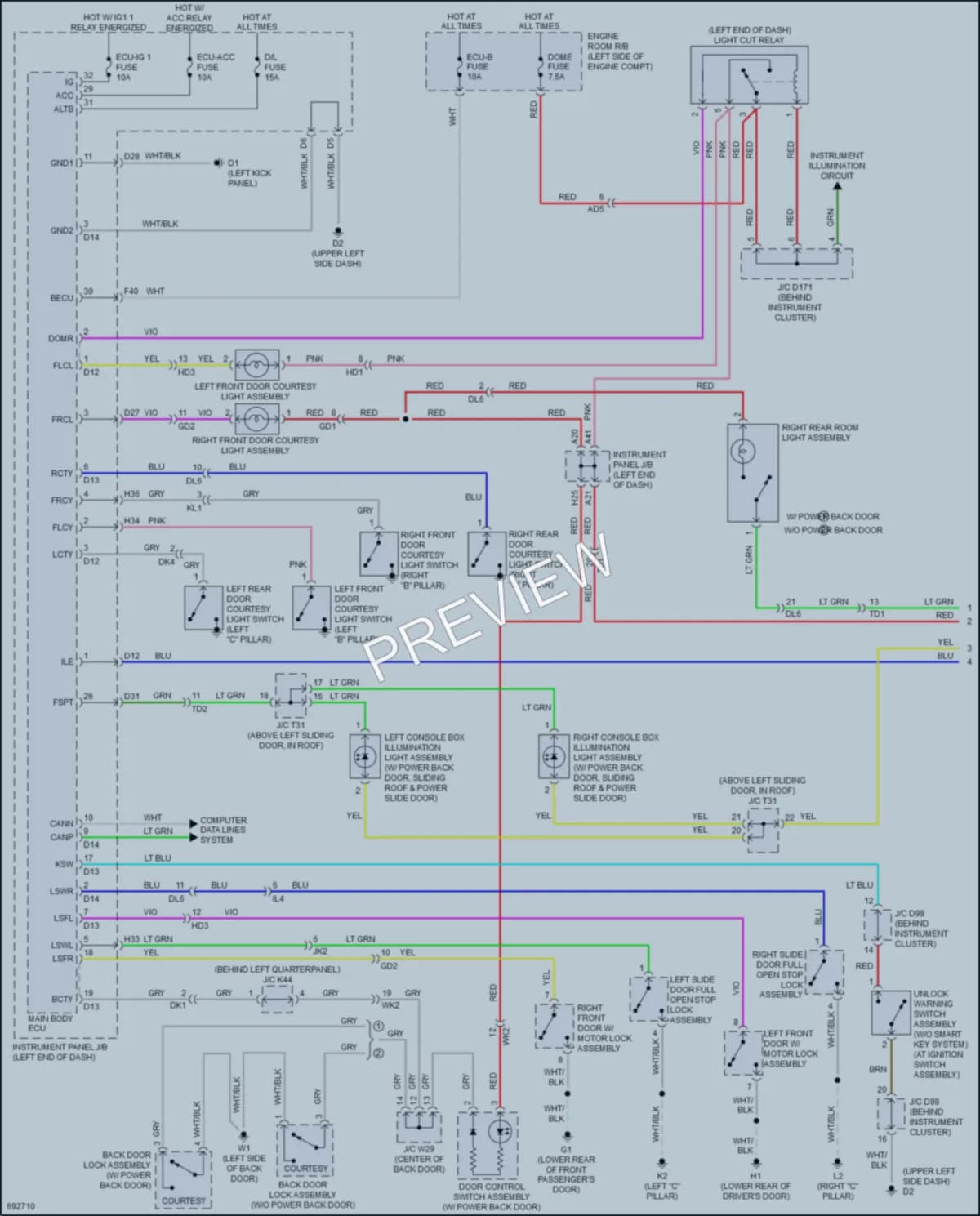 2020 Toyota Sienna Interior Lights wiring diagram preview
