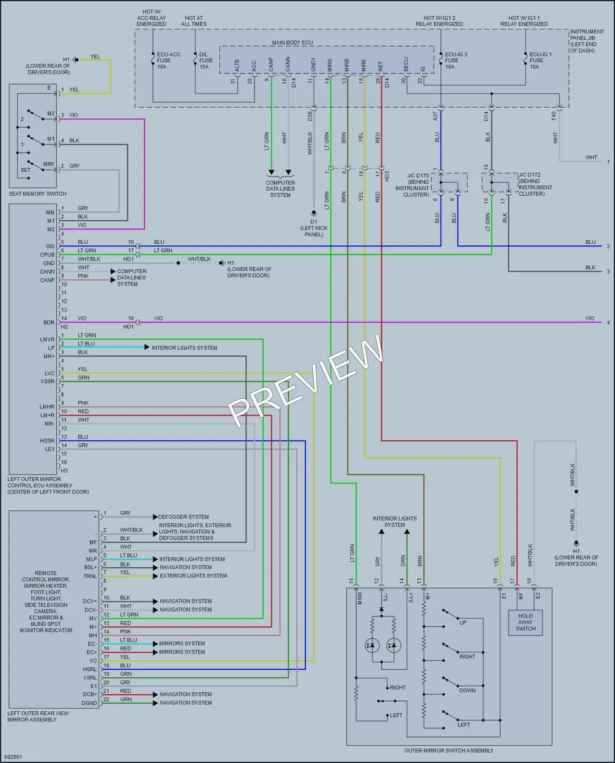 2020 Toyota Sienna Memory Systems wiring diagram preview