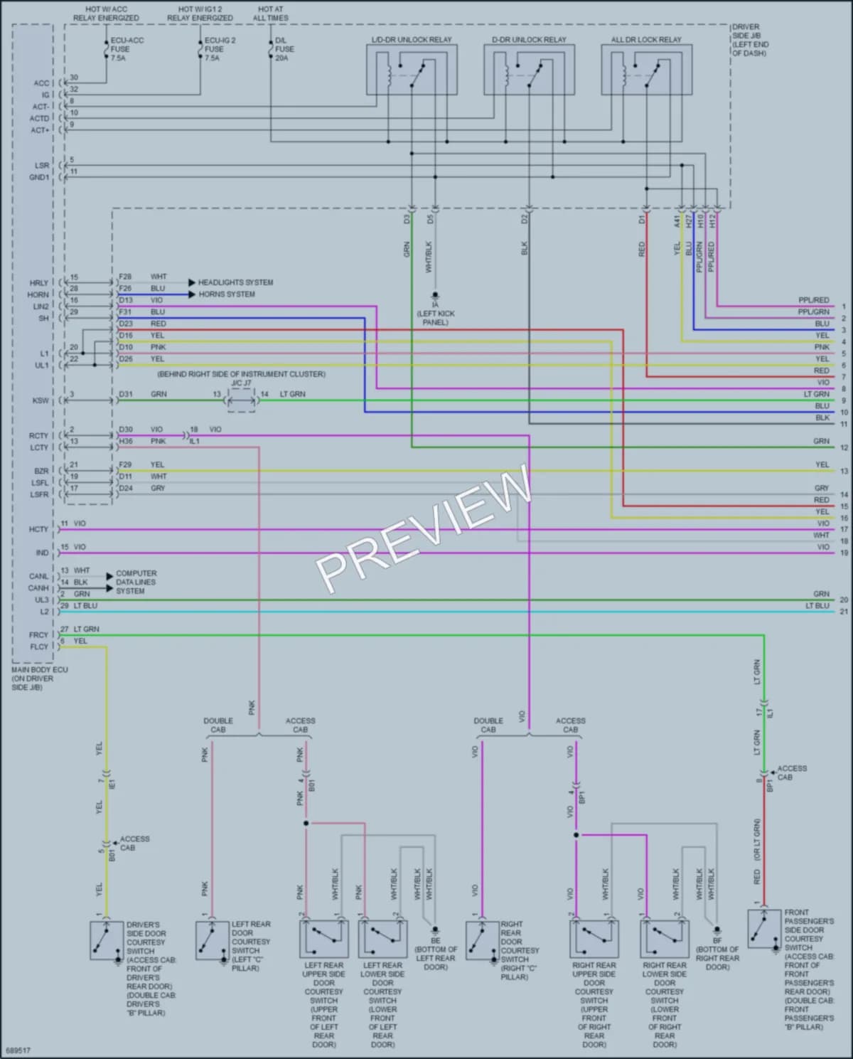 2020 Toyota Tacoma Anti Theft wiring diagram preview