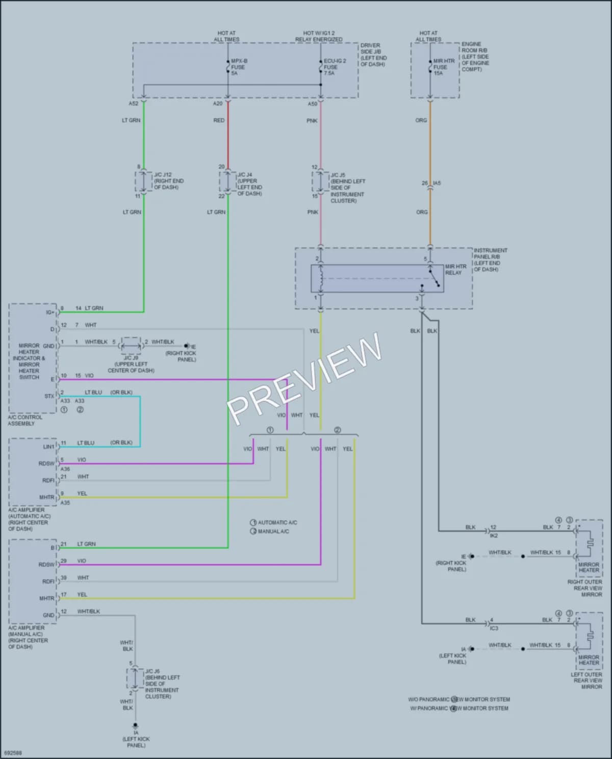 2020 Toyota Tacoma Defoggers wiring diagram preview