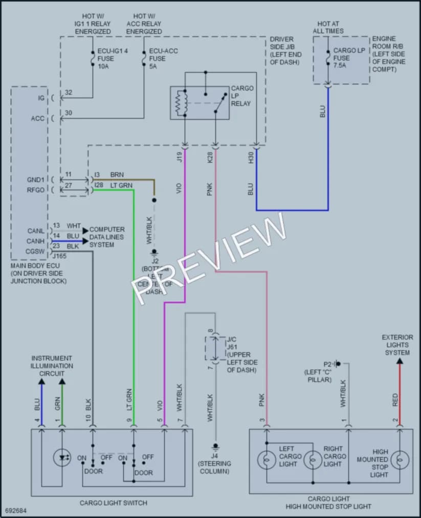 2020 Toyota Tundra Interior Lights wiring diagram preview