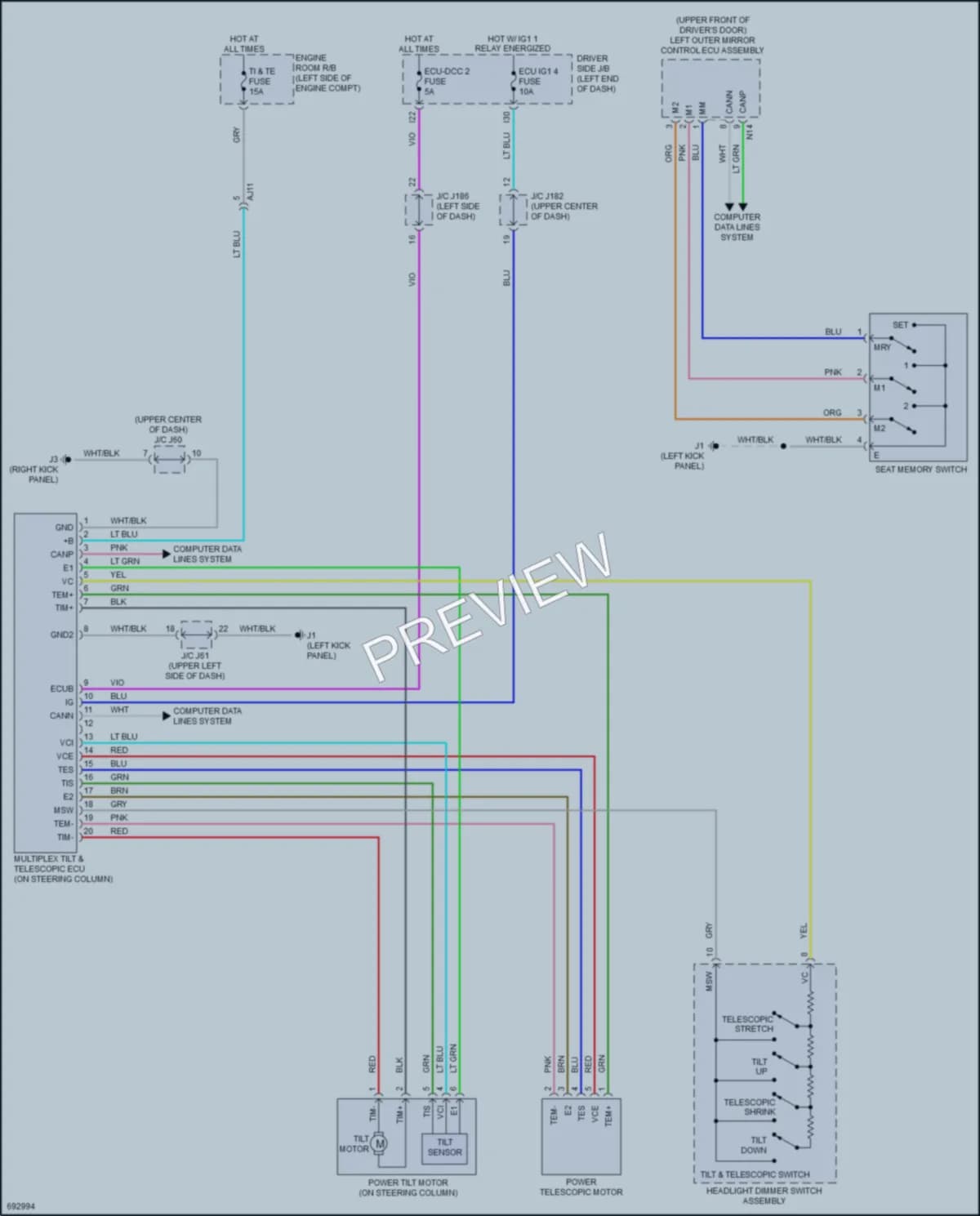 2020 Toyota Tundra Memory Systems wiring diagram preview