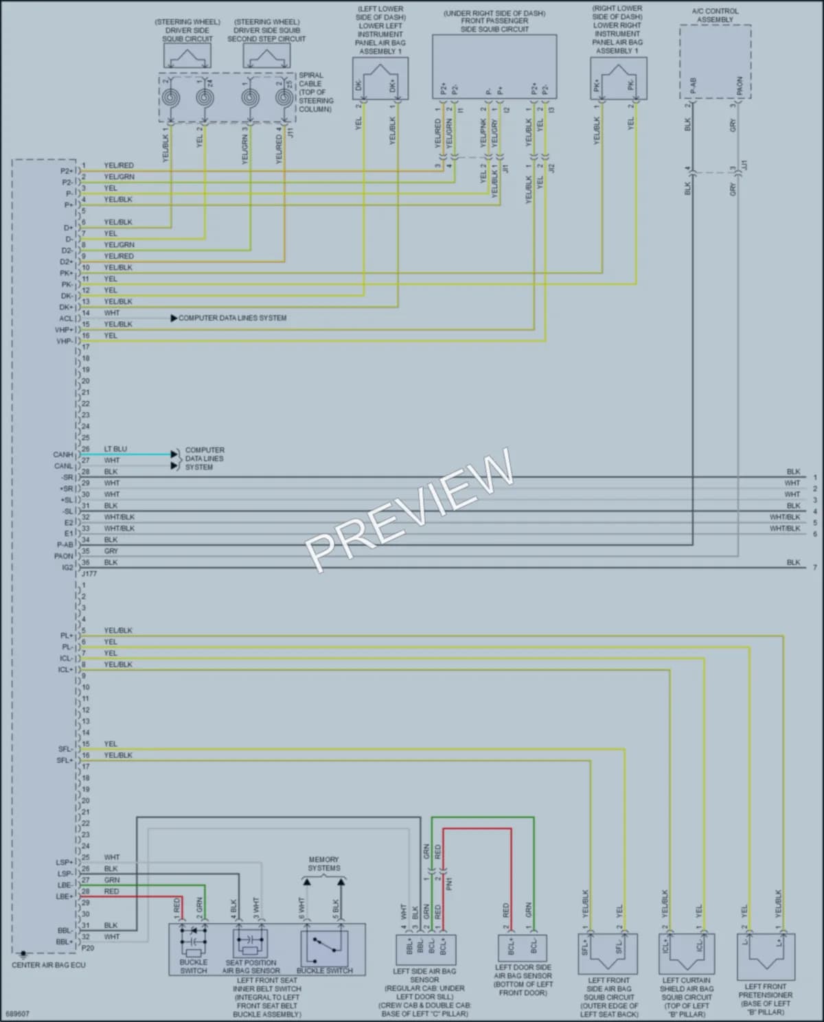 2020 Toyota Tundra Supplemental Restraints wiring diagram preview