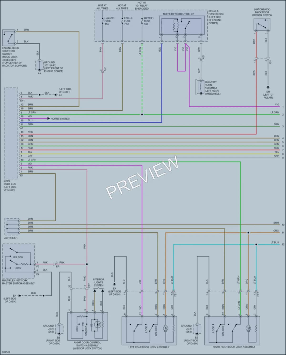 2020 Toyota Yaris Anti Theft wiring diagram preview
