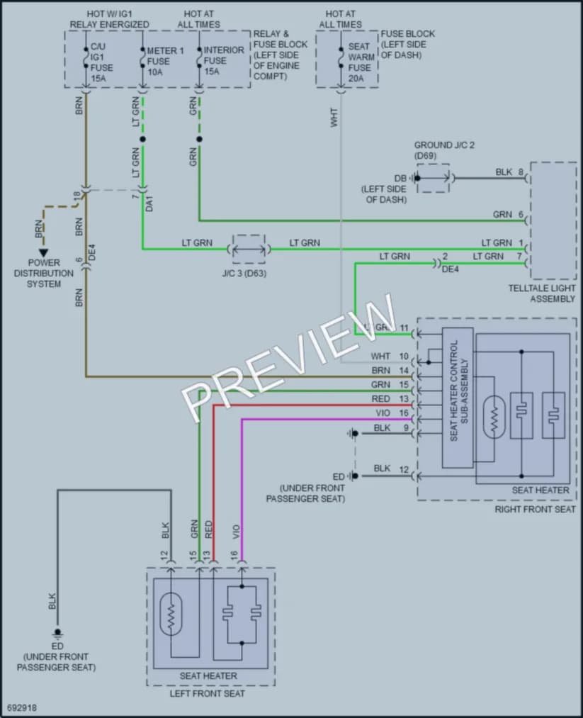 2020 Toyota Yaris Power Seats wiring diagram preview