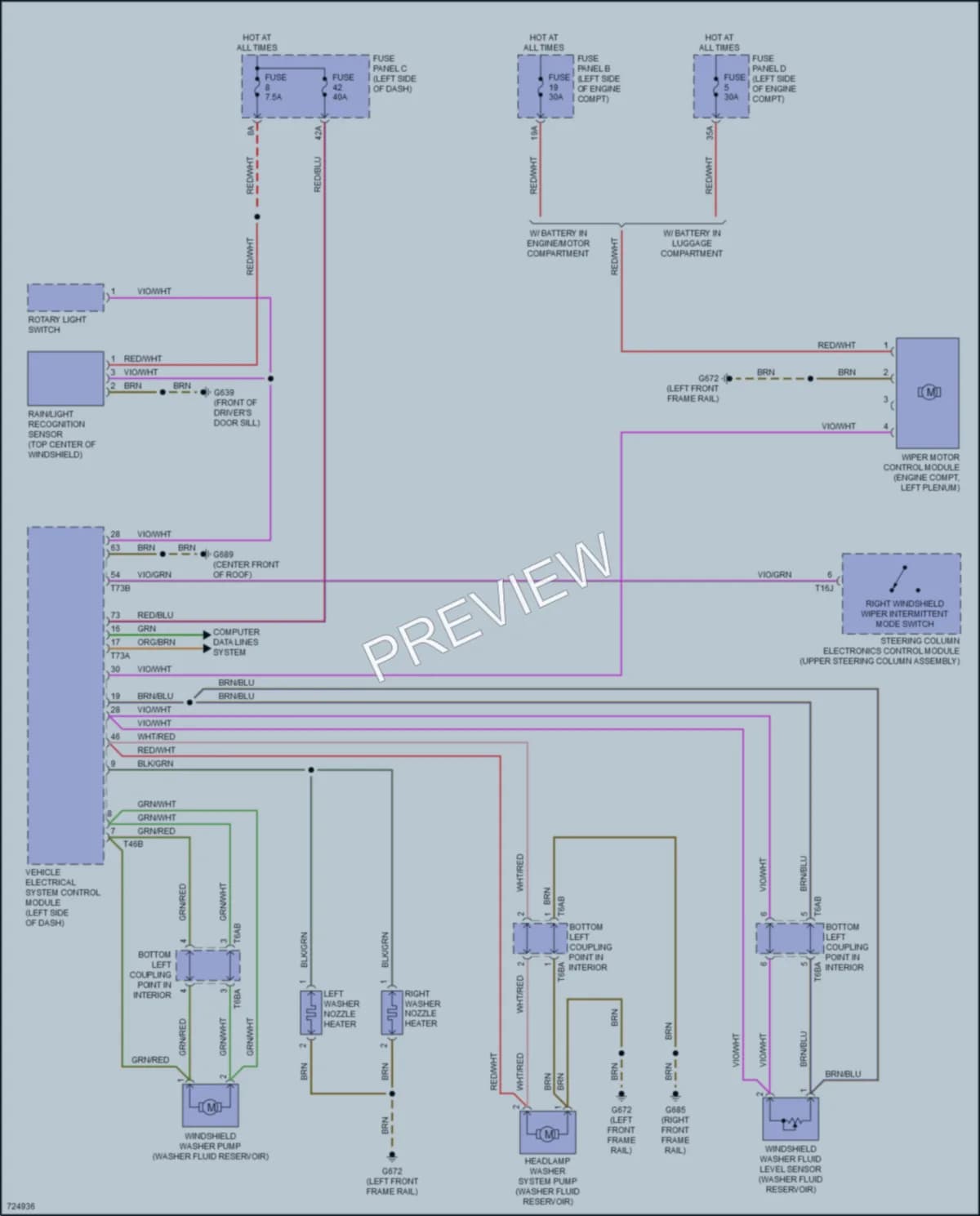 2020 Volkswagen Arteon Wiper Washer wiring diagram preview
