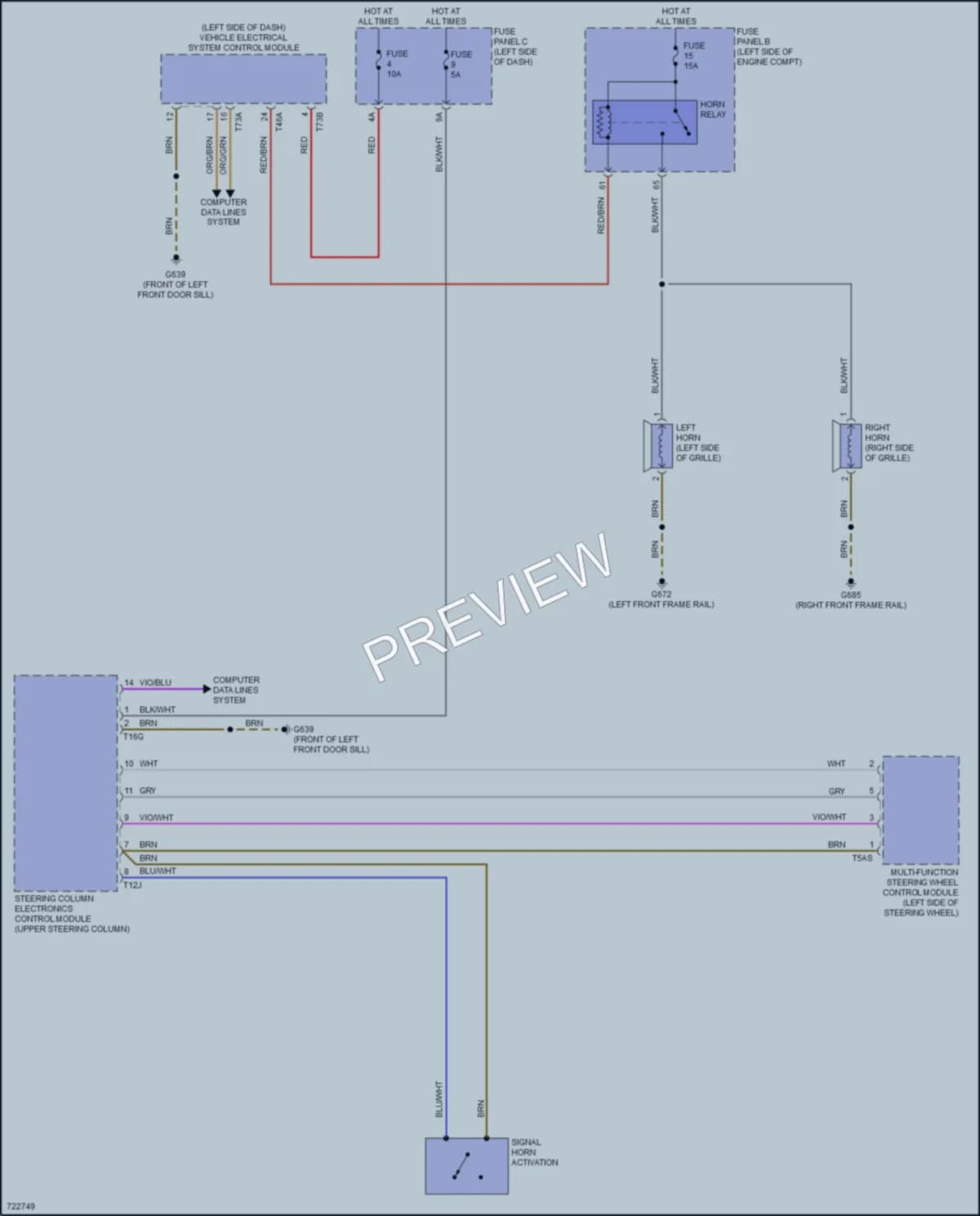 2020 Volkswagen Atlas Horn wiring diagram preview