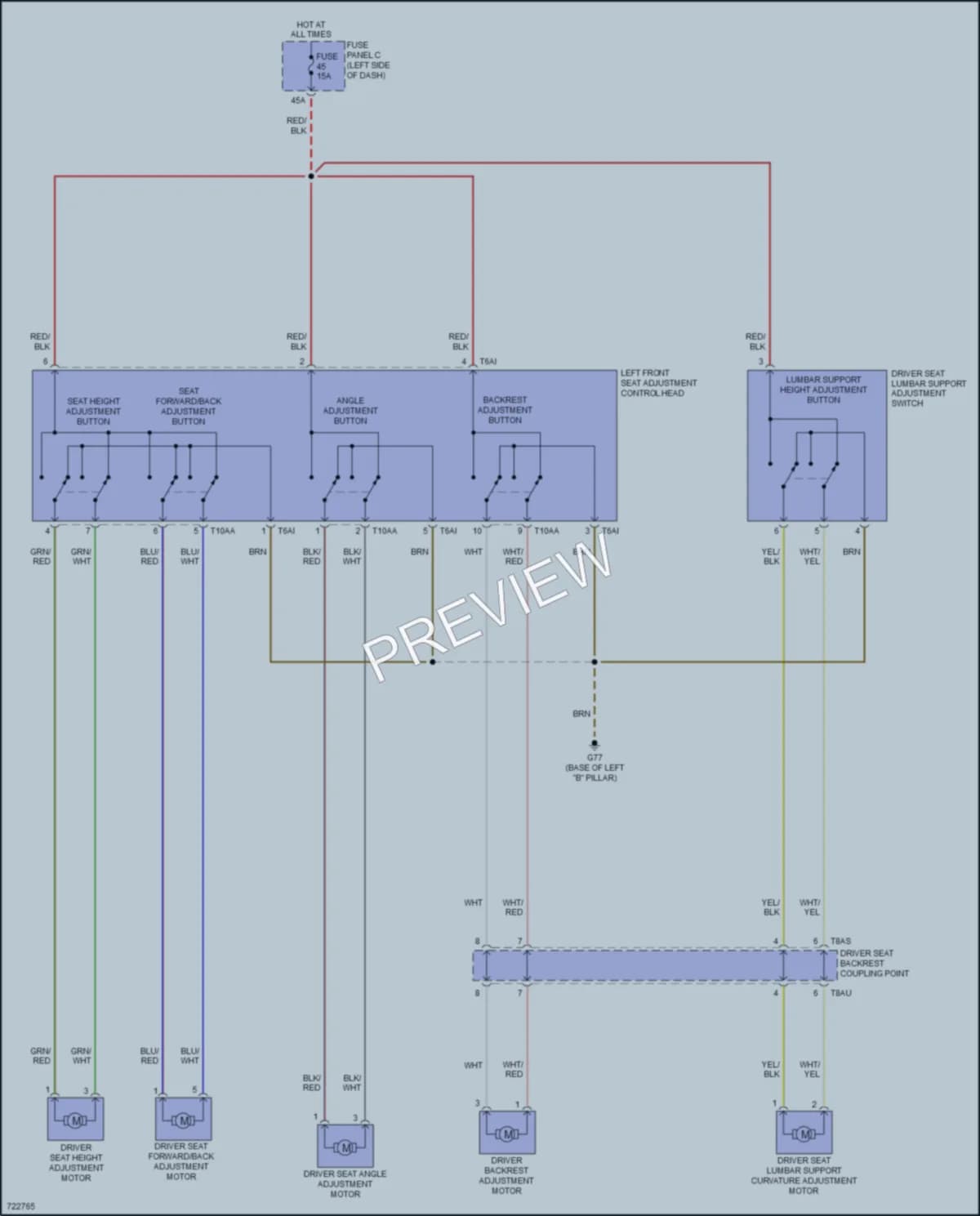 2020 Volkswagen Atlas Power Seats wiring diagram preview