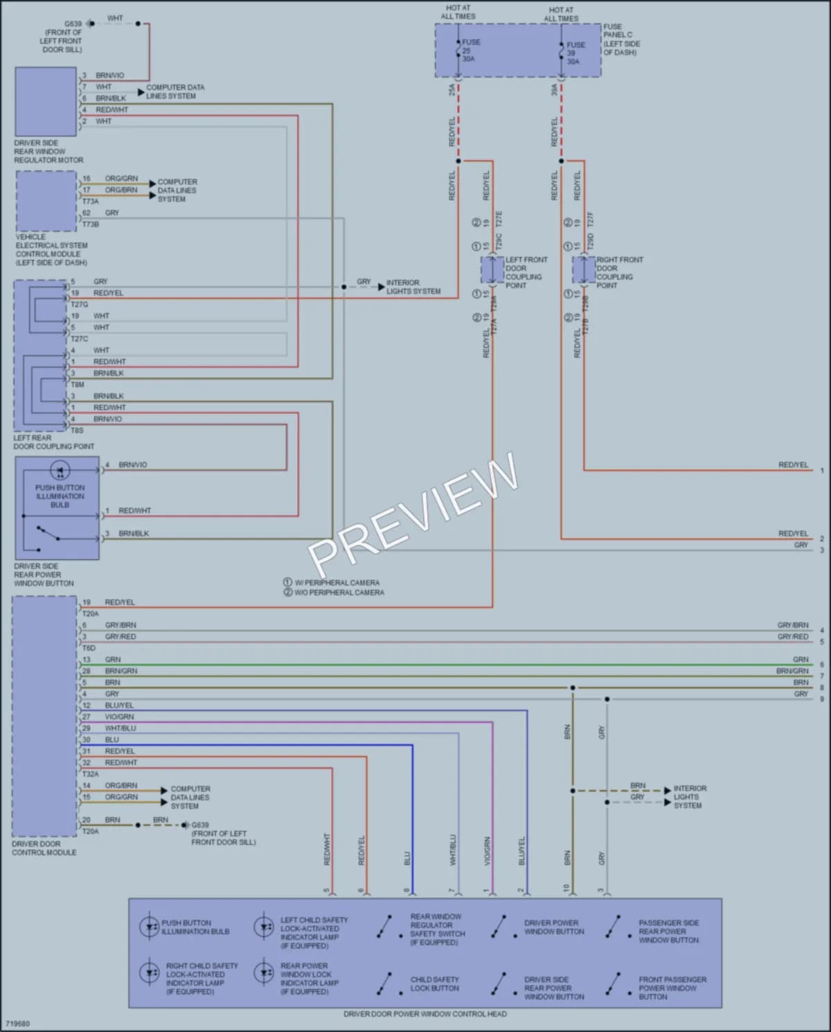 2020 Volkswagen Atlas Power Windows wiring diagram preview