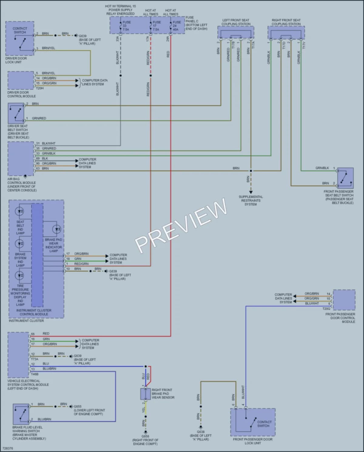 2020 Volkswagen Jetta Warning Systems wiring diagram preview