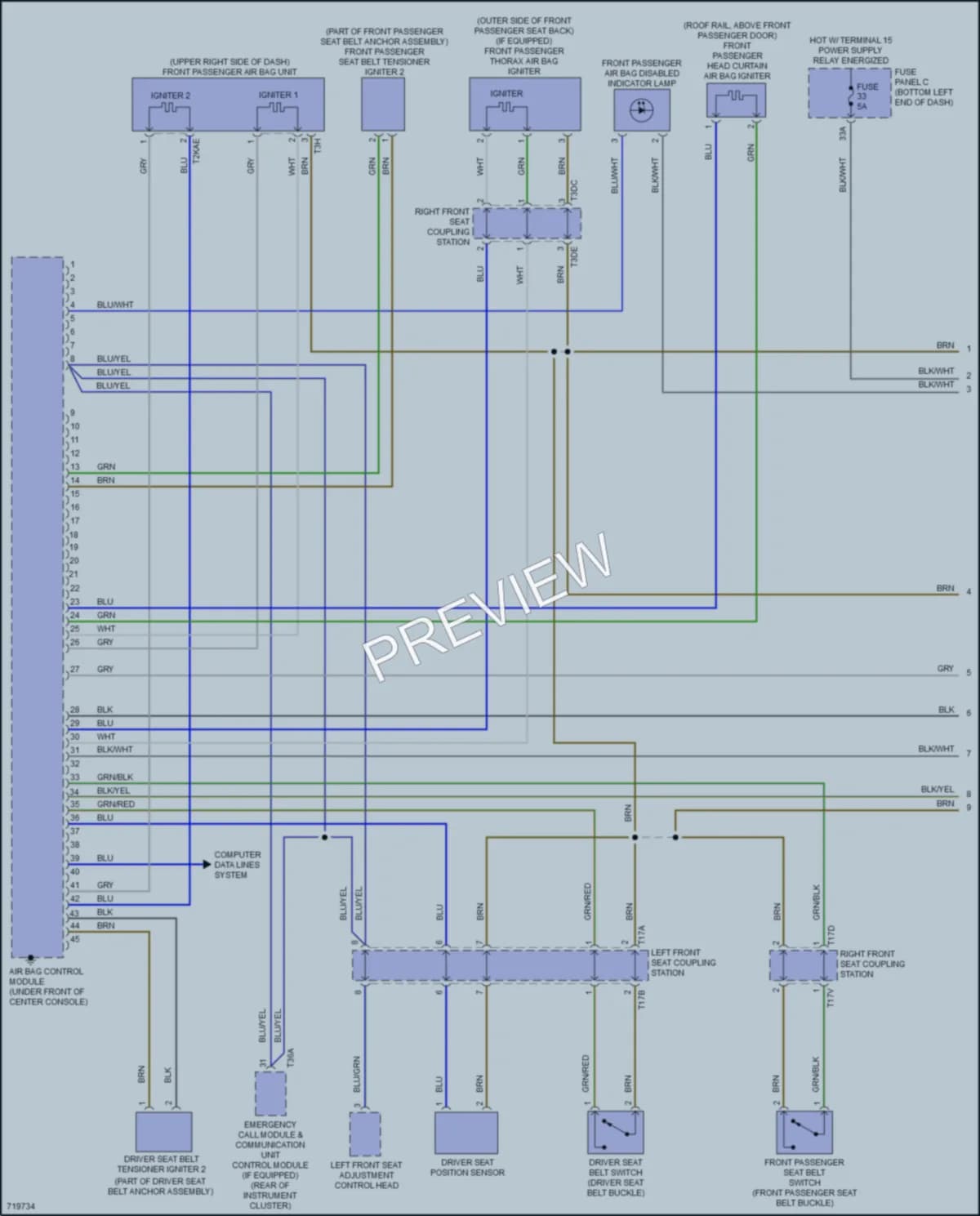2020 Volkswagen JettaGLI Supplemental Restraints wiring diagram preview