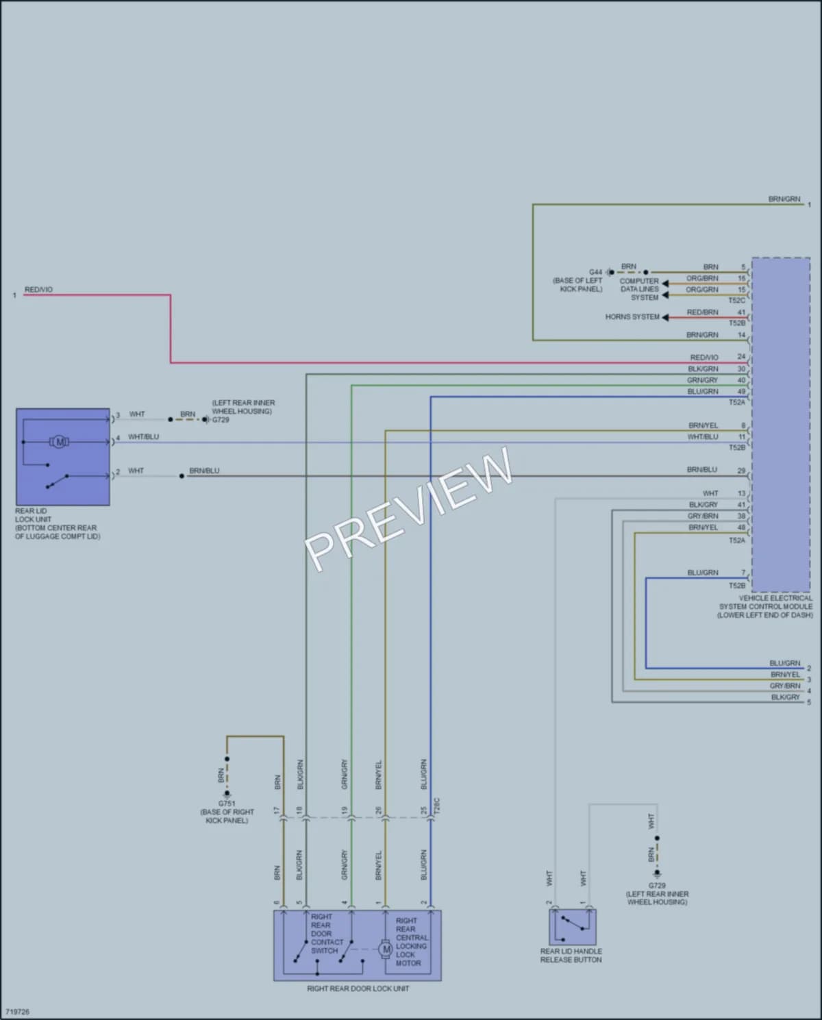 2020 Volkswagen Passat Anti Theft wiring diagram preview