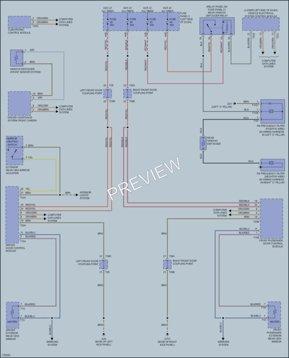 2020 Volkswagen Passat Defoggers wiring diagram preview