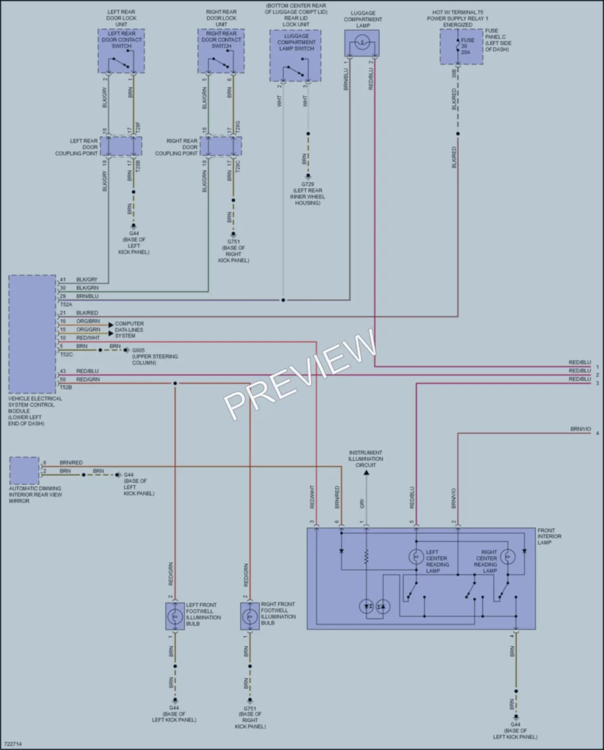 2020 Volkswagen Passat Interior Lights wiring diagram preview