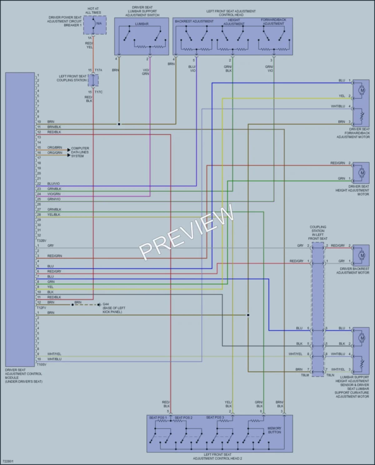 2020 Volkswagen Passat Memory Systems wiring diagram preview