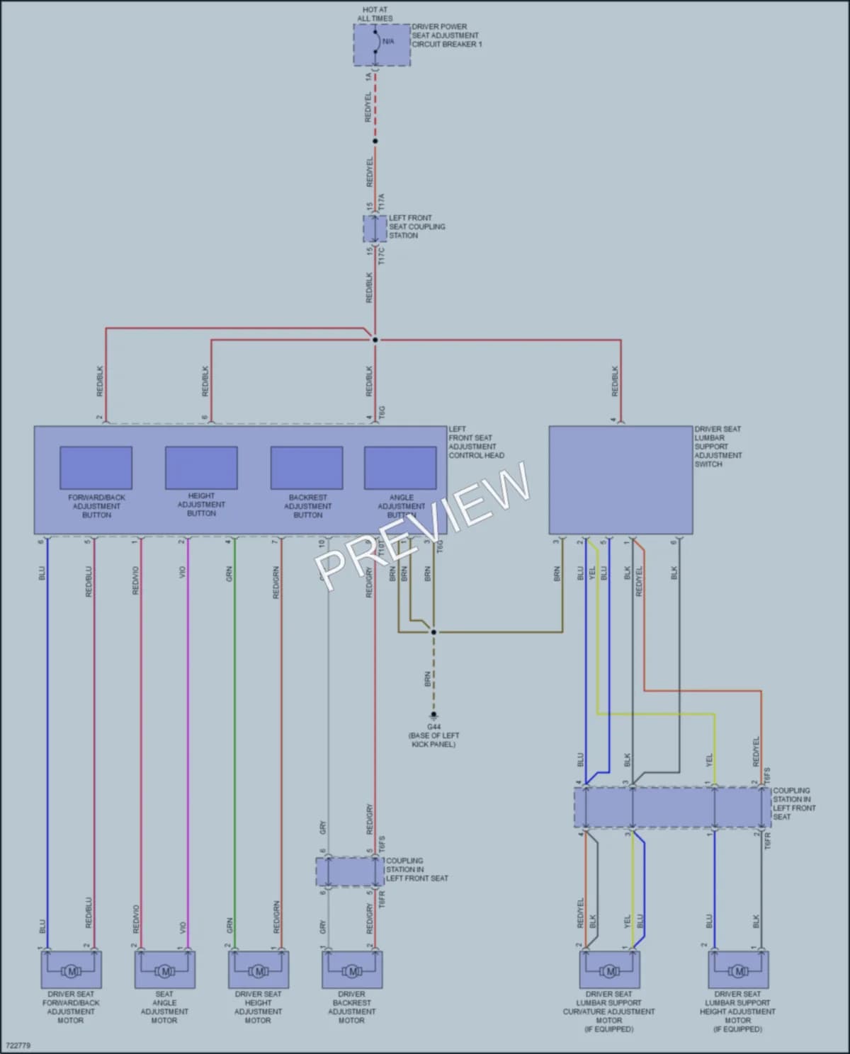 2020 Volkswagen Passat Power Seats wiring diagram preview