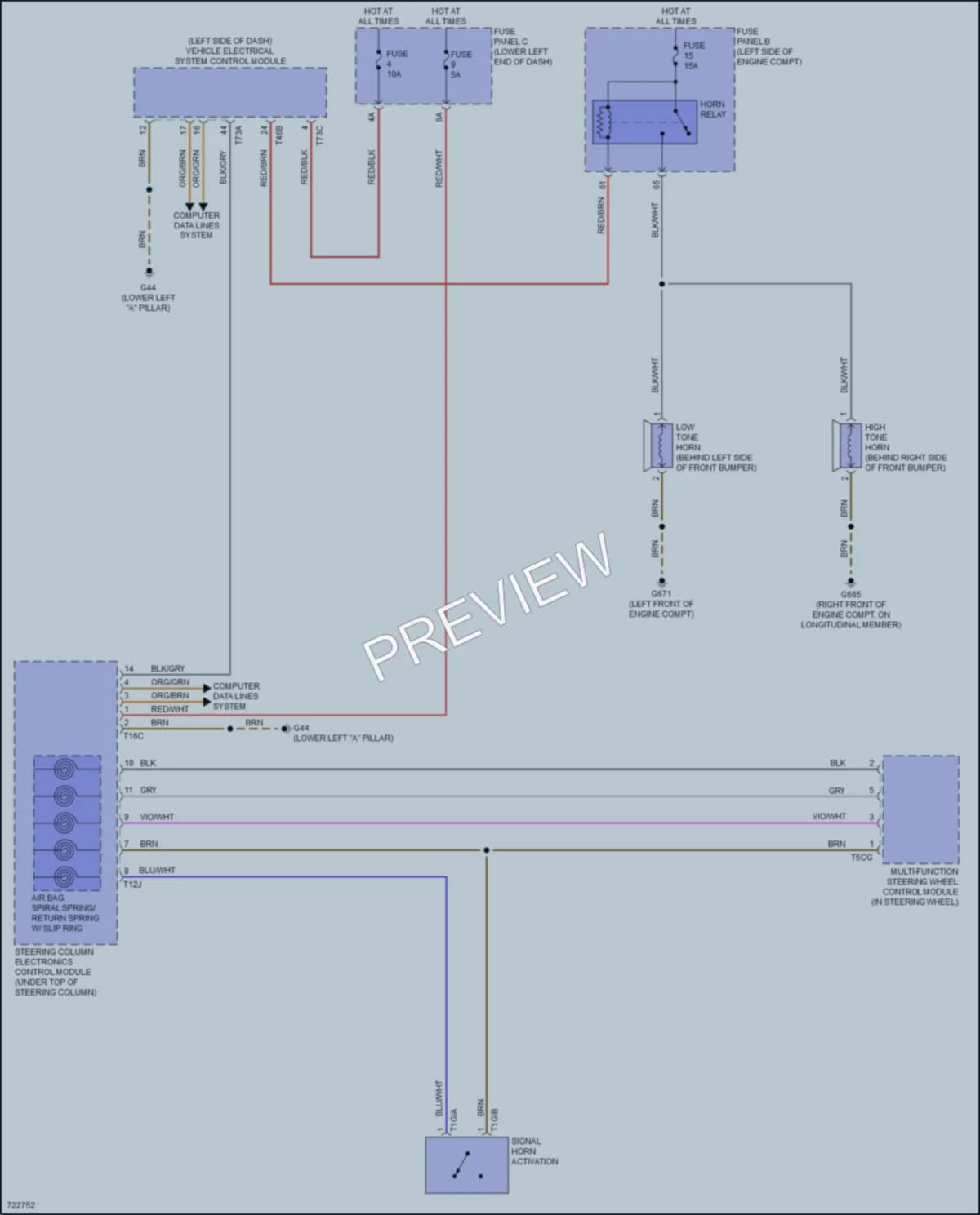 2020 Volkswagen Tiguan Horn wiring diagram preview