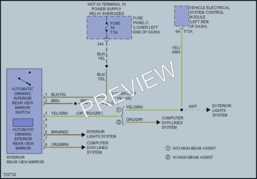 2020 Volkswagen Tiguan Power Mirrors wiring diagram preview