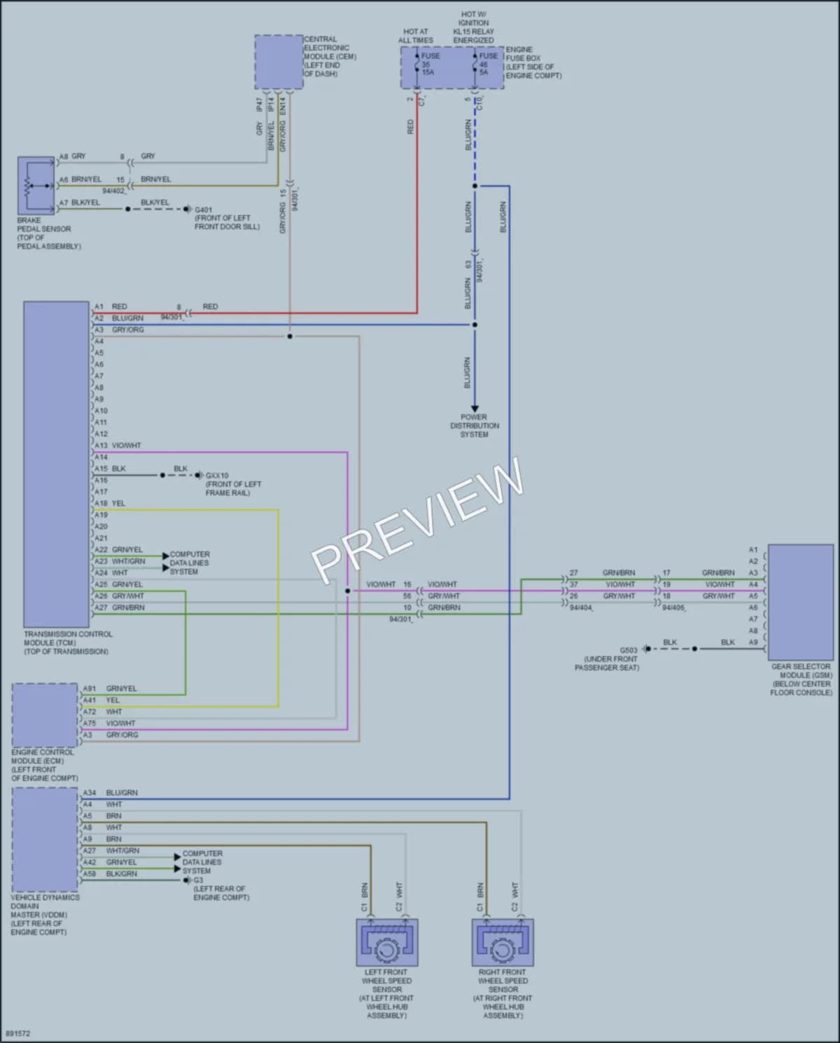2020 Volvo S60 Transmission wiring diagram preview