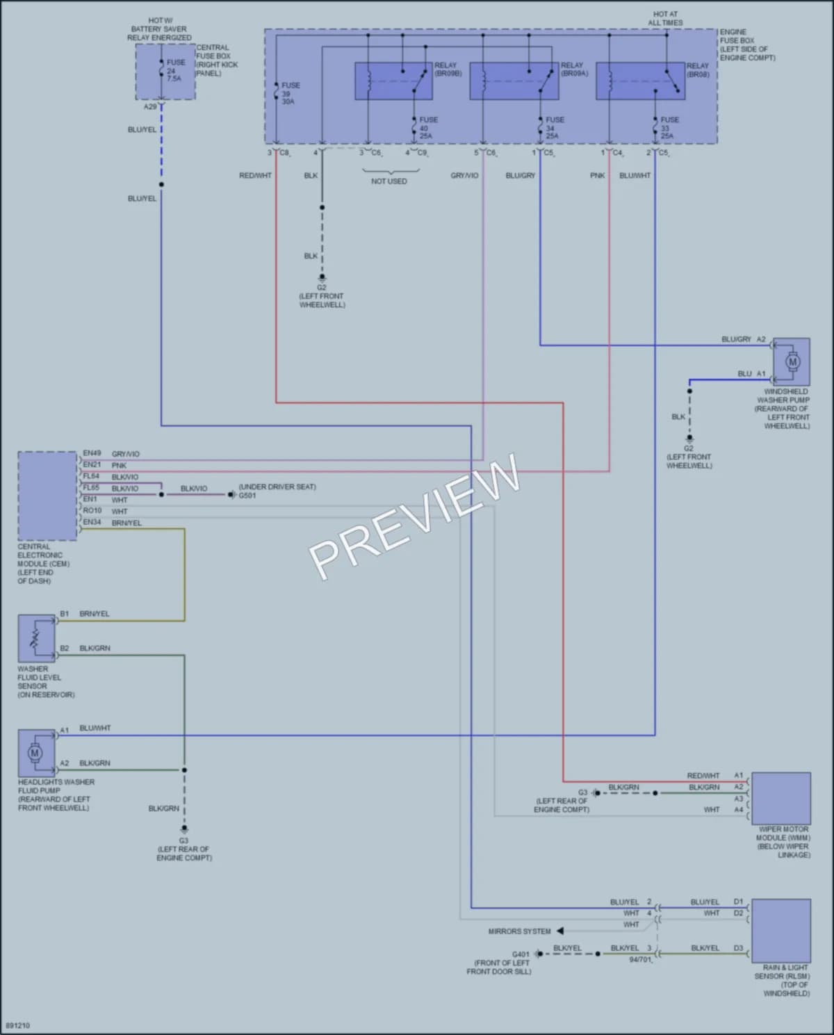 2020 Volvo S60 Wiper Washer wiring diagram preview