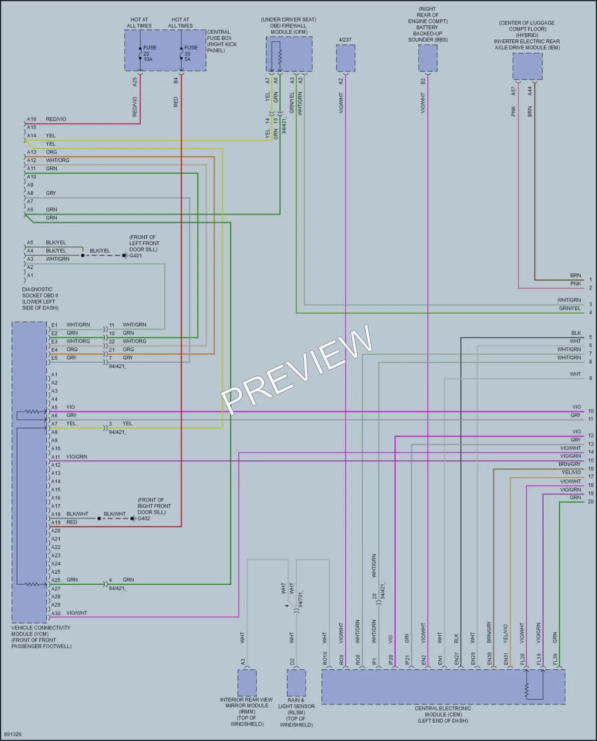 2020 Volvo S60PlugIn Computer Data Lines wiring diagram preview