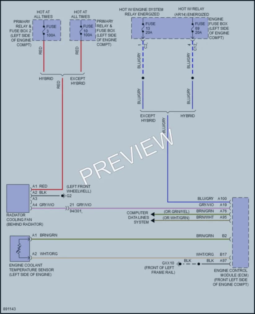 2020 Volvo S60PlugIn Cooling Fan wiring diagram preview