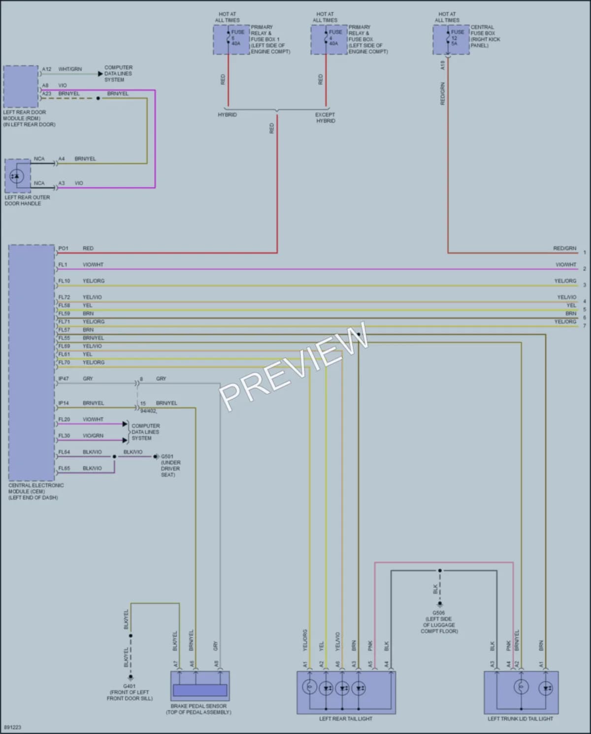 2020 Volvo S60PlugIn Exterior Lights wiring diagram preview