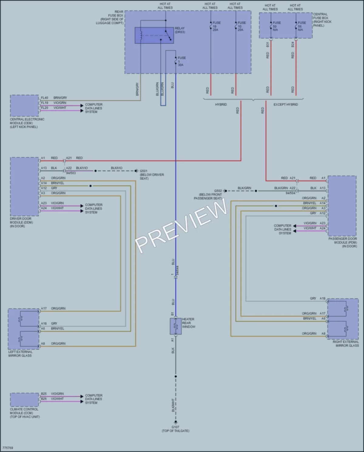 2020 Volvo XC90 Defoggers wiring diagram preview