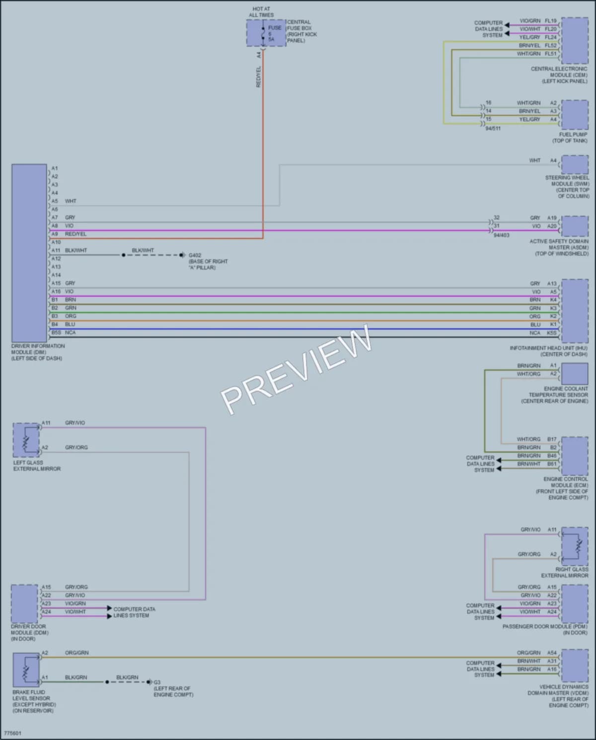2020 Volvo XC90 Instrument Cluster wiring diagram preview