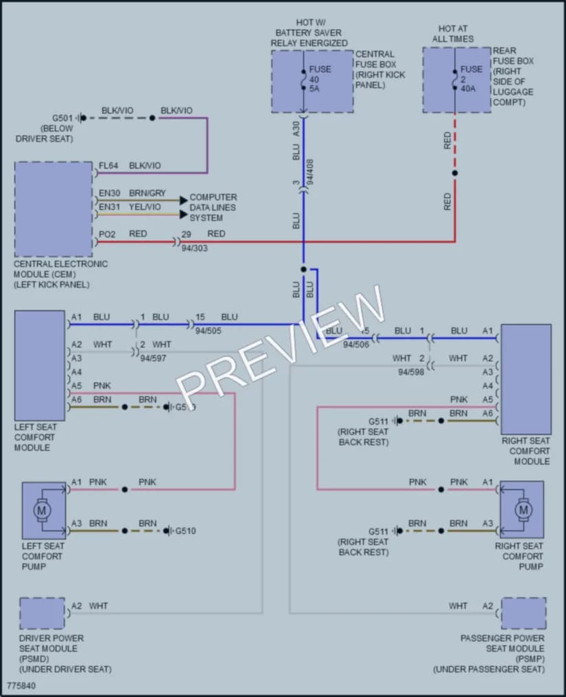 2020 Volvo XC90 Power Seats wiring diagram preview