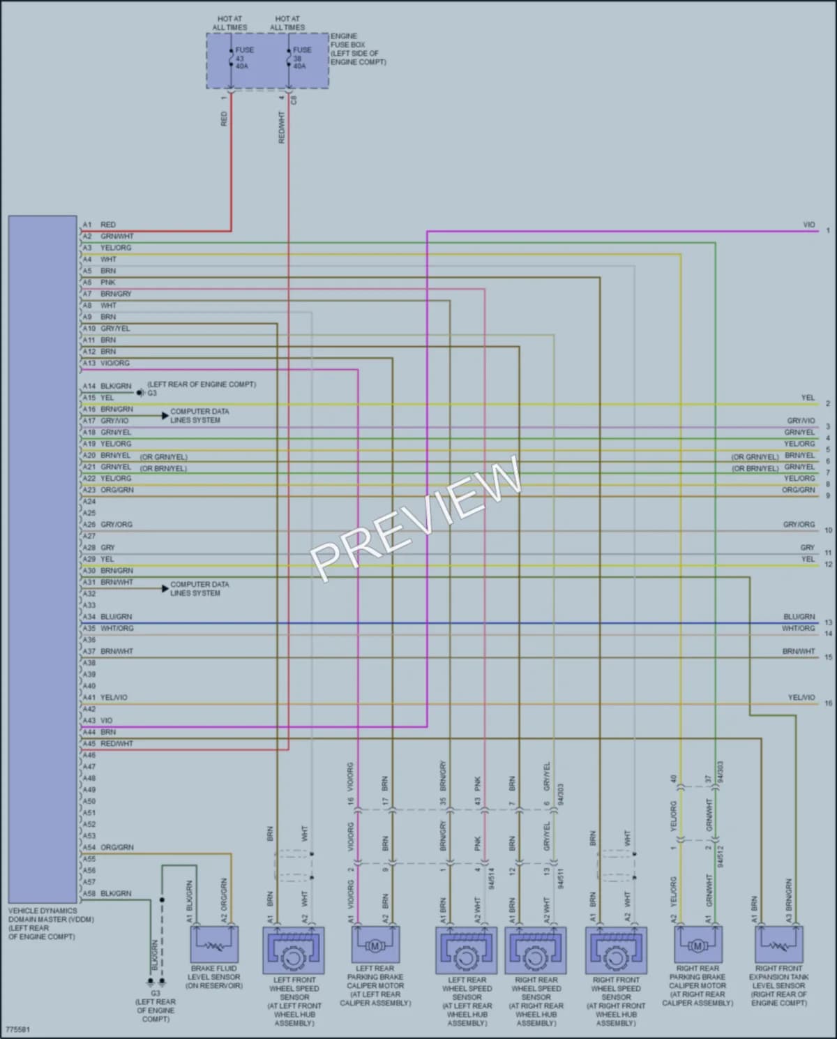2020 Volvo XC90PlugIn Anti Lock Brakes wiring diagram preview