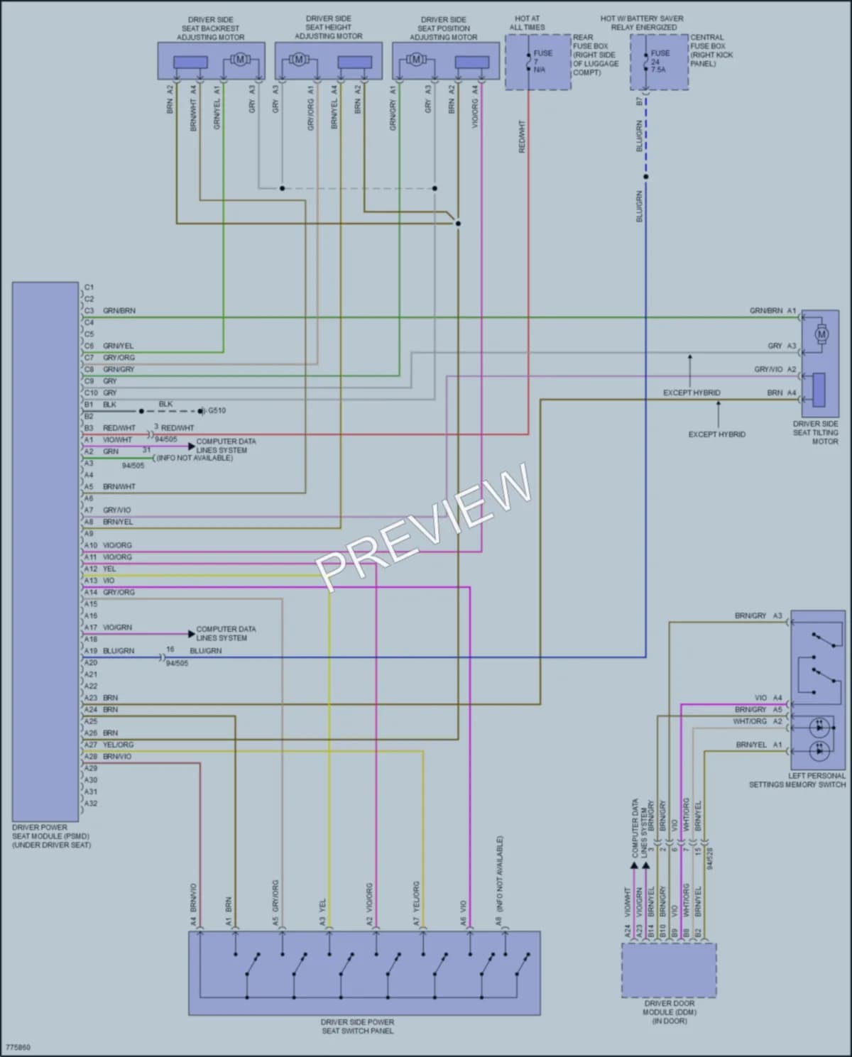 2020 Volvo XC90PlugIn Memory Systems wiring diagram preview