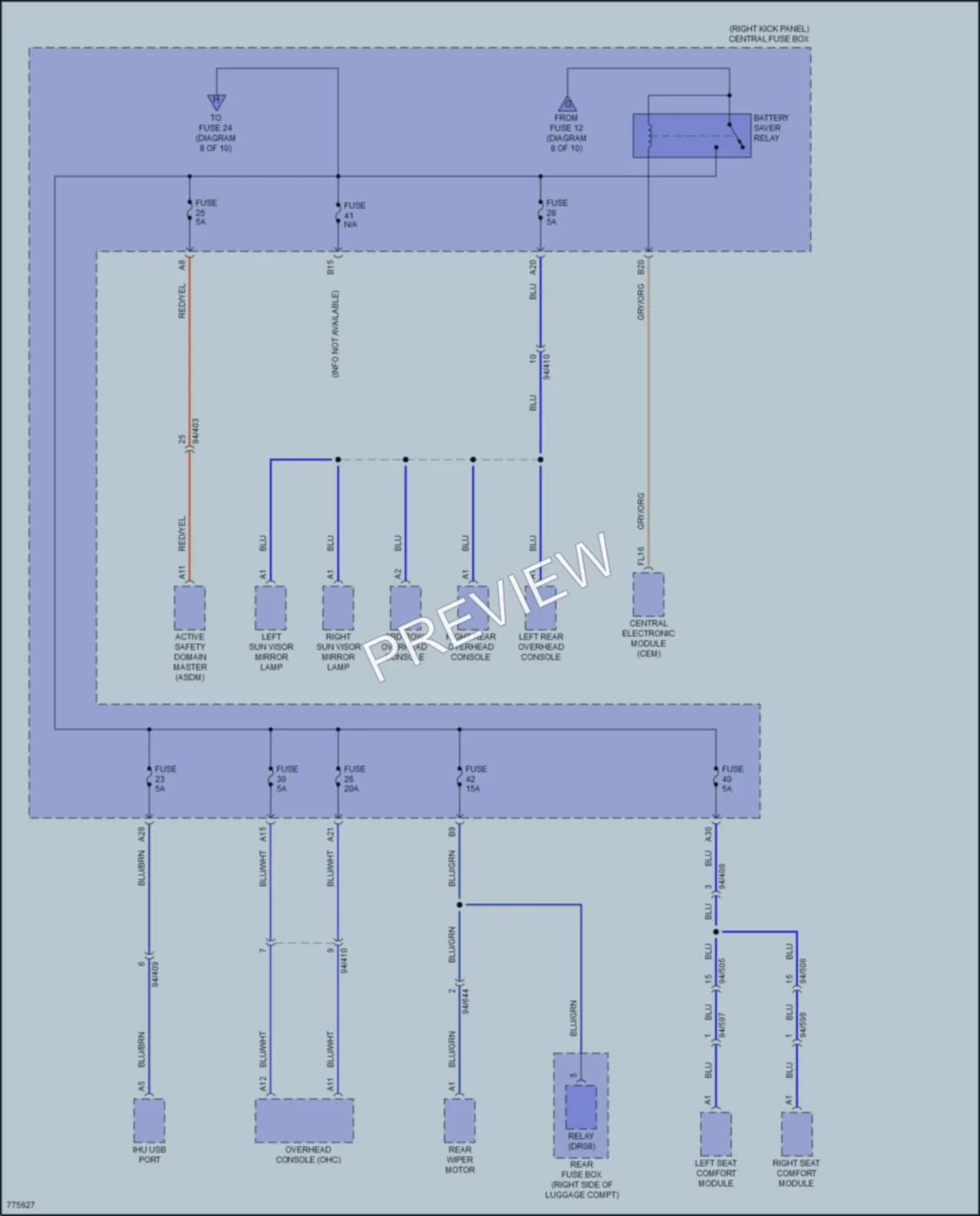 2020 Volvo XC90PlugIn Power Distribution wiring diagram preview