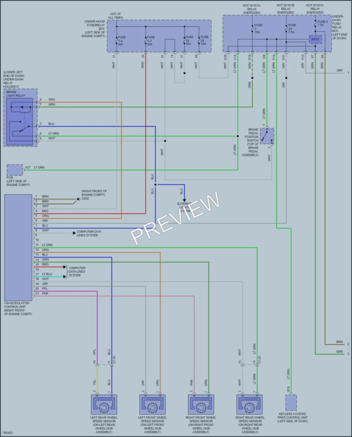 2021 Acura ILX Anti Lock Brakes wiring diagram preview