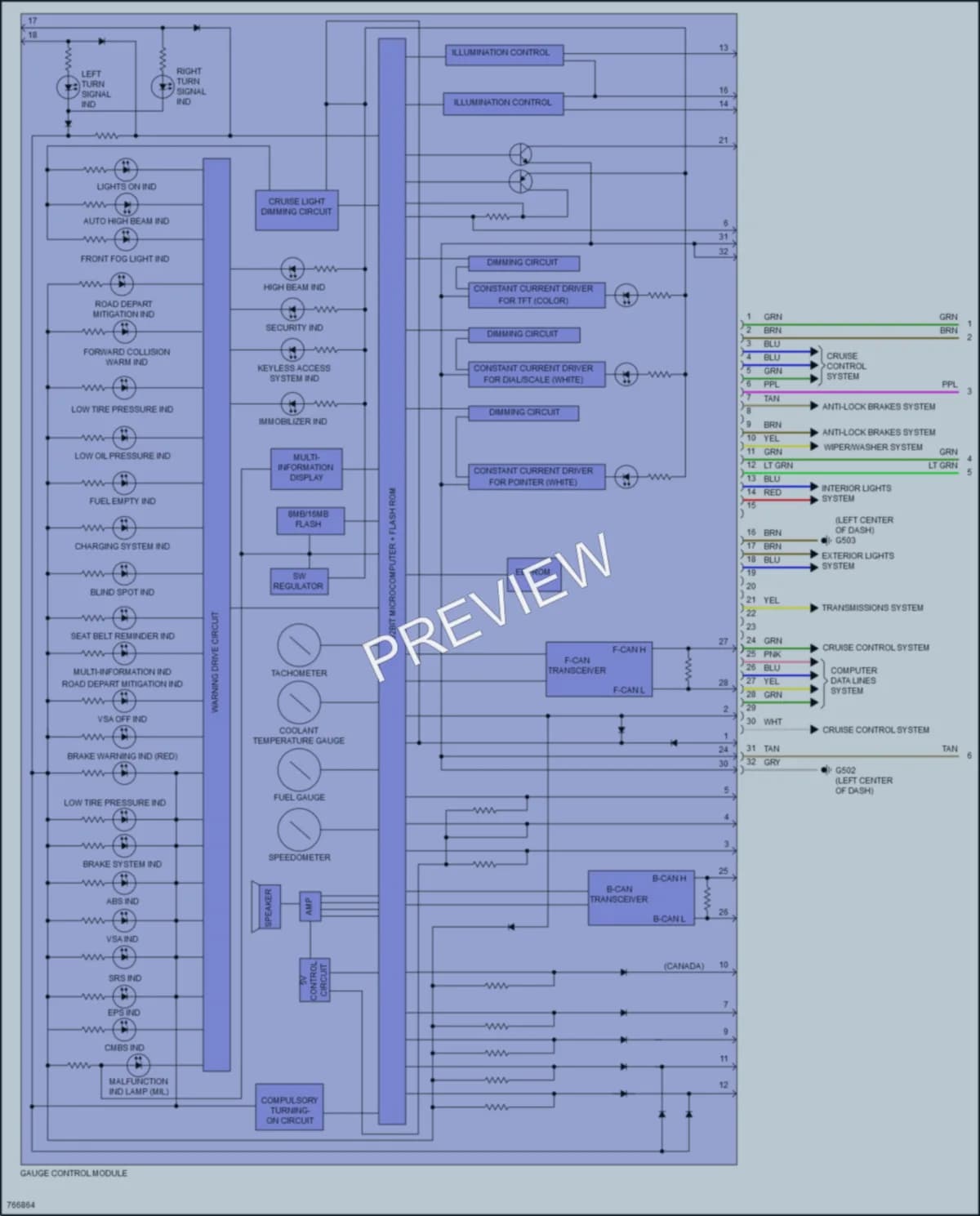 2021 Acura ILX Instrument Cluster wiring diagram preview