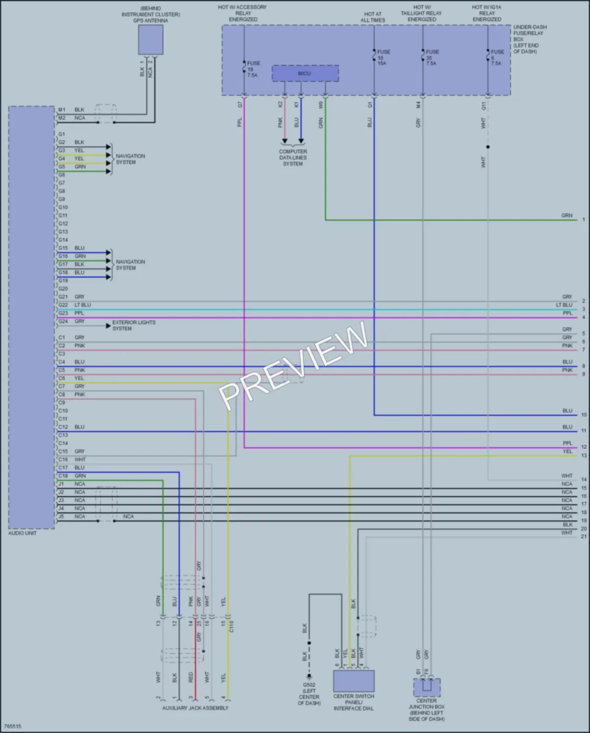 2021 Acura ILX Radio wiring diagram preview