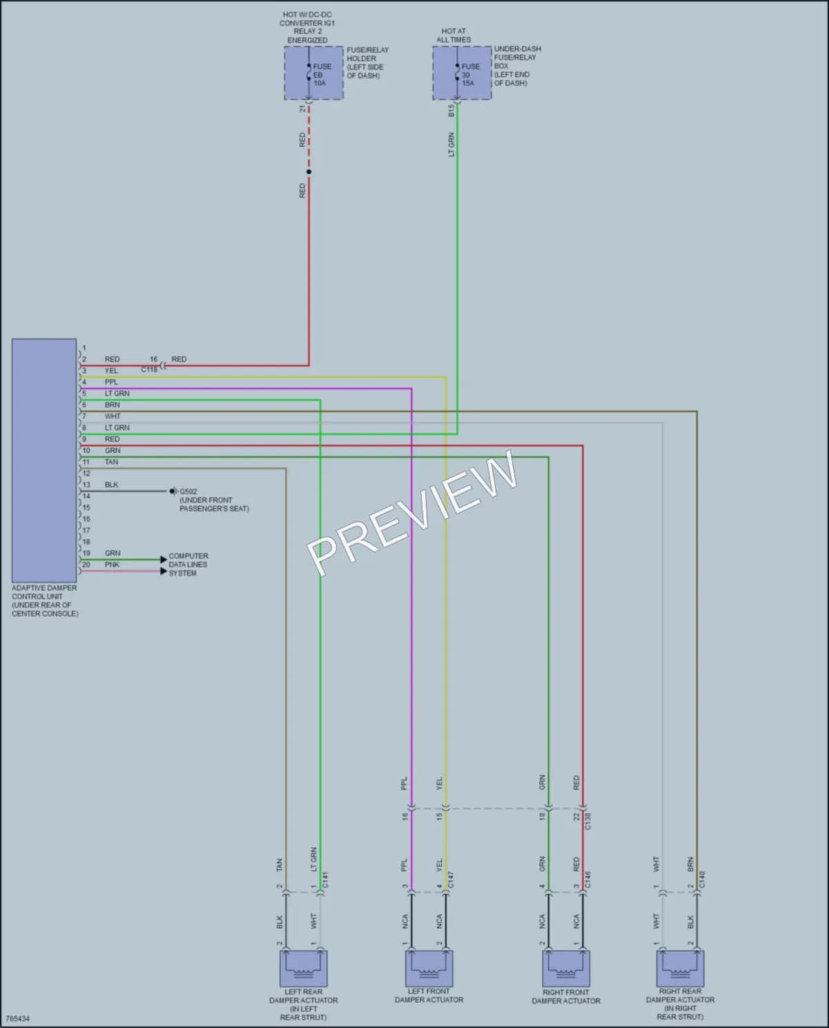 2021 Acura RDX Electronic Suspension wiring diagram preview
