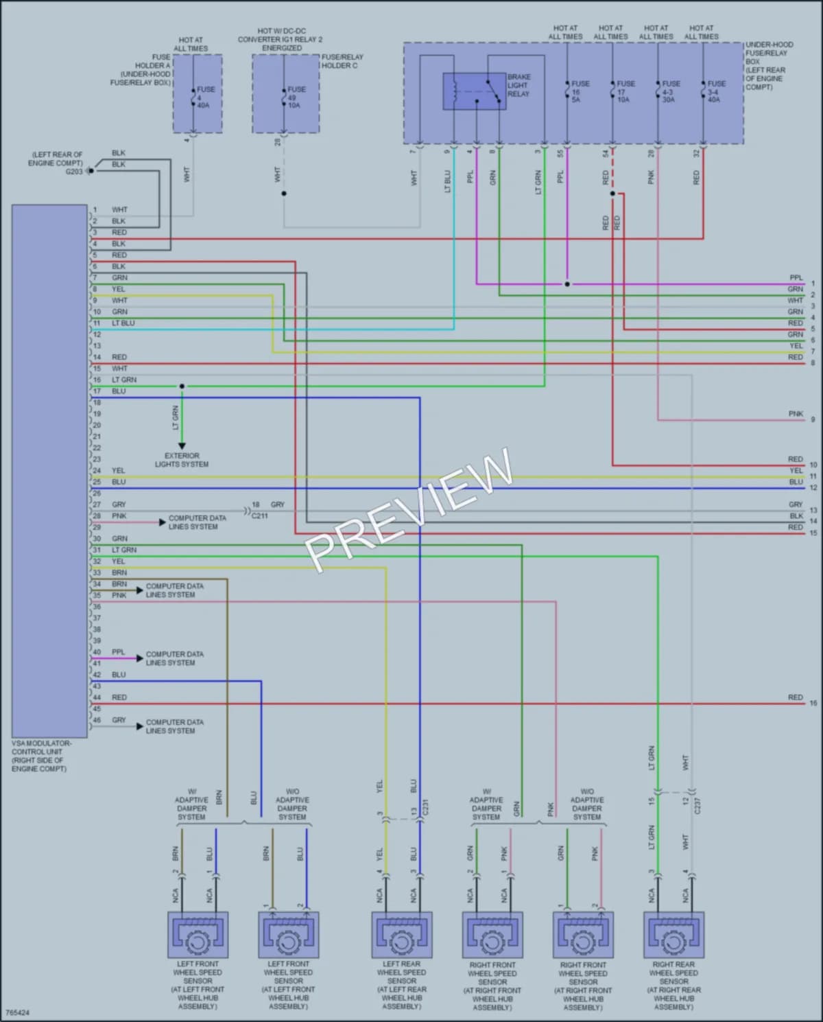 2021 Acura TLX Anti Lock Brakes wiring diagram preview