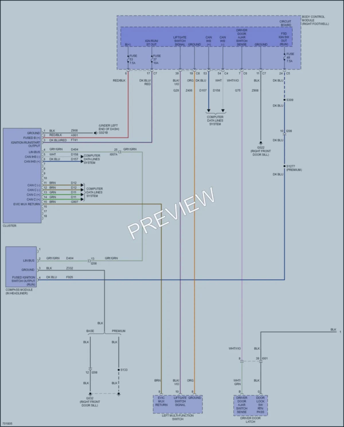 2021 AlfaRomeo Giulia Instrument Cluster wiring diagram preview