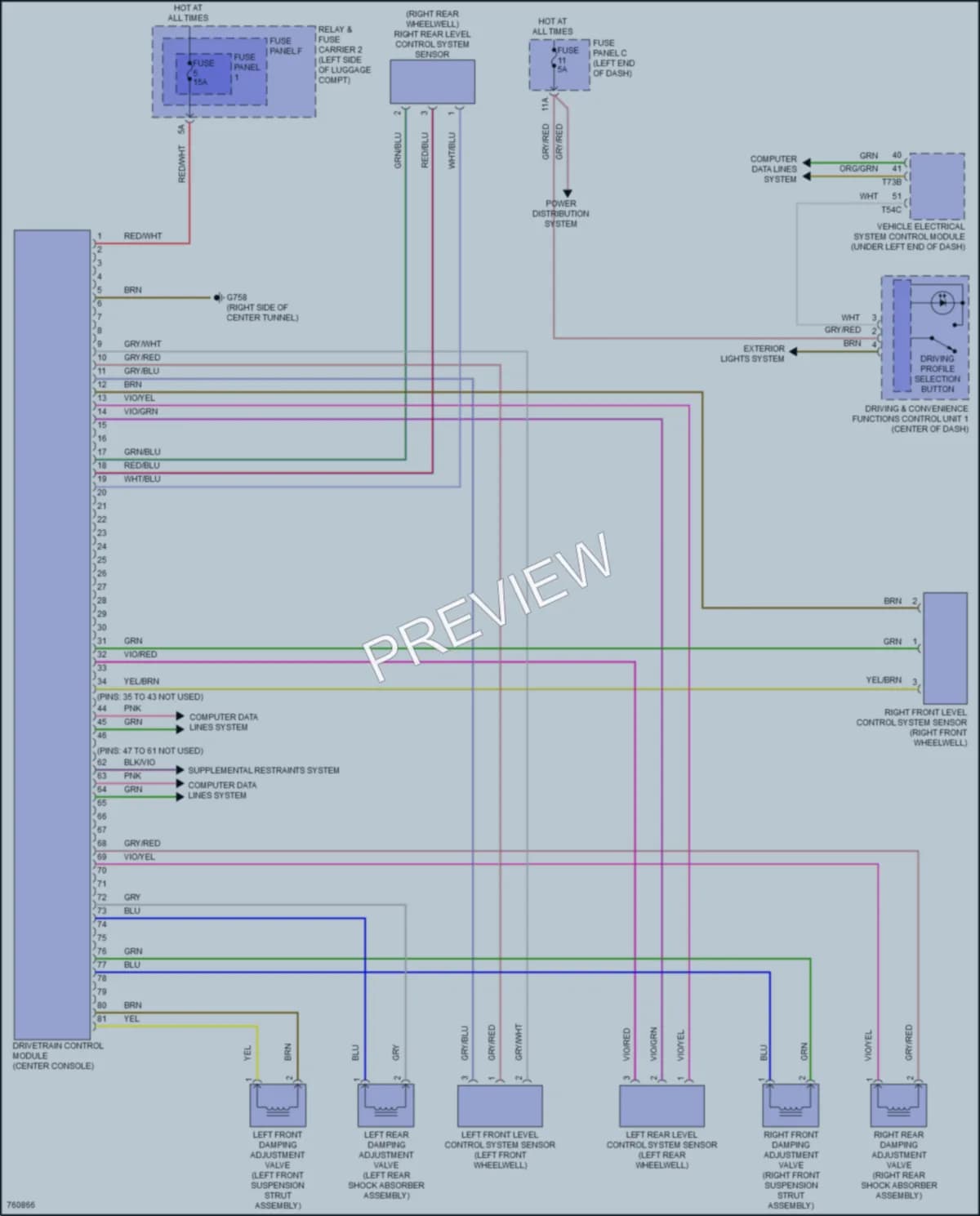 2021 Audi A4 Electronic Suspension wiring diagram preview