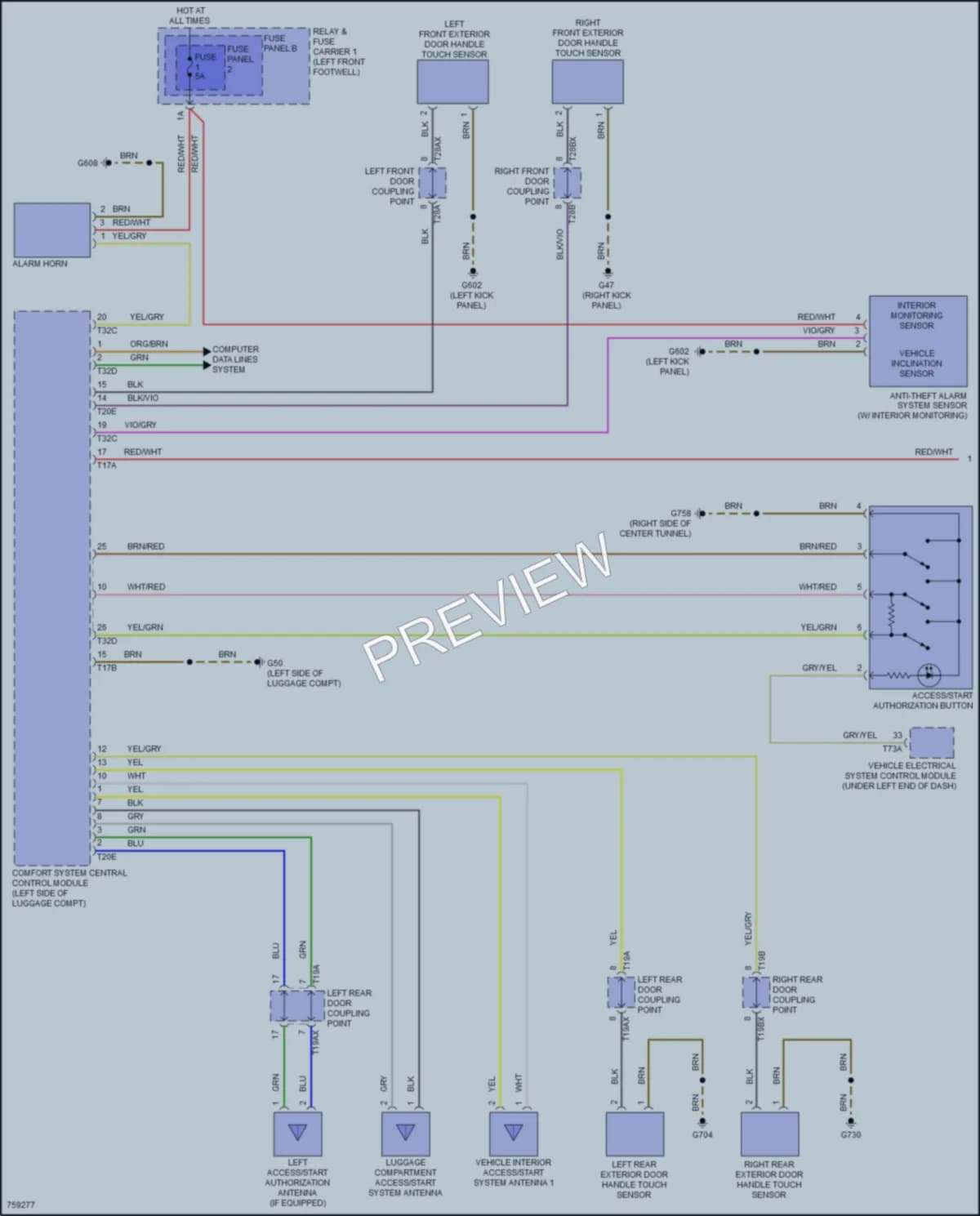 2021 Audi A4allroad Anti Theft wiring diagram preview