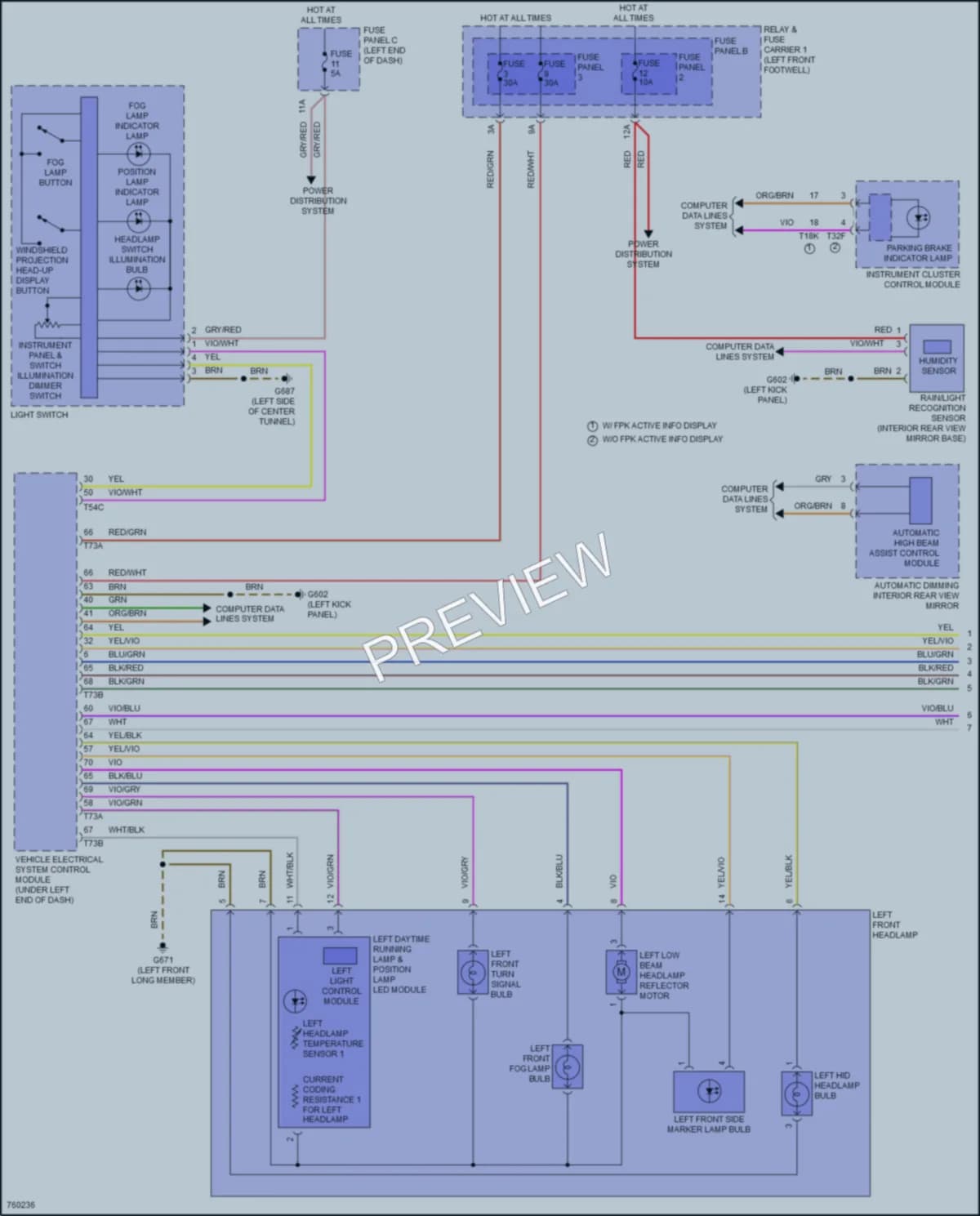 2021 Audi A4allroad Headlights wiring diagram preview