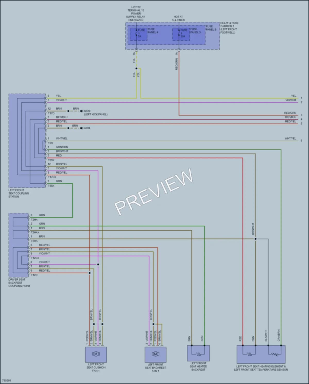 2021 Audi A4allroad Power Seats wiring diagram preview