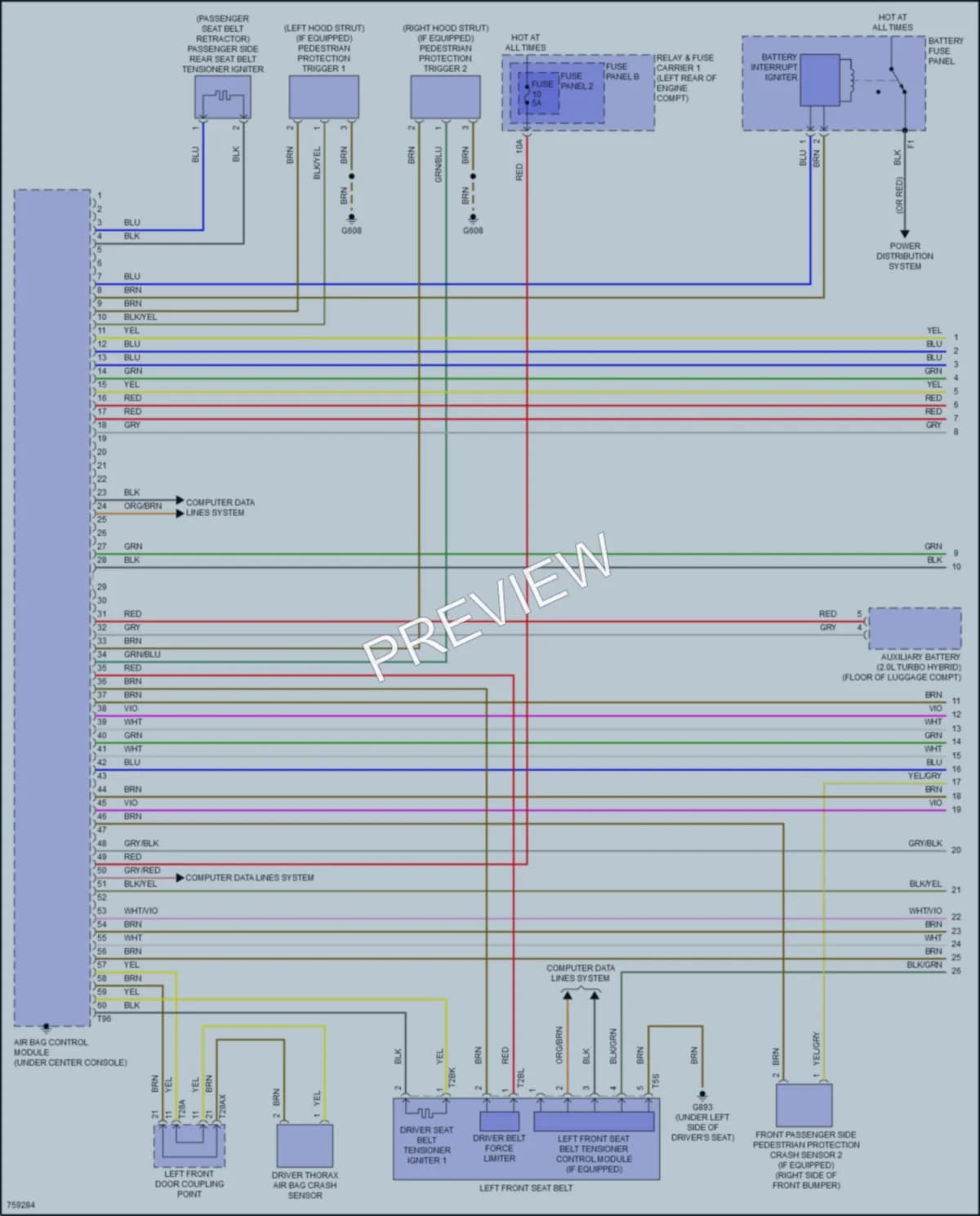 2021 Audi A4allroad Supplemental Restraints wiring diagram preview