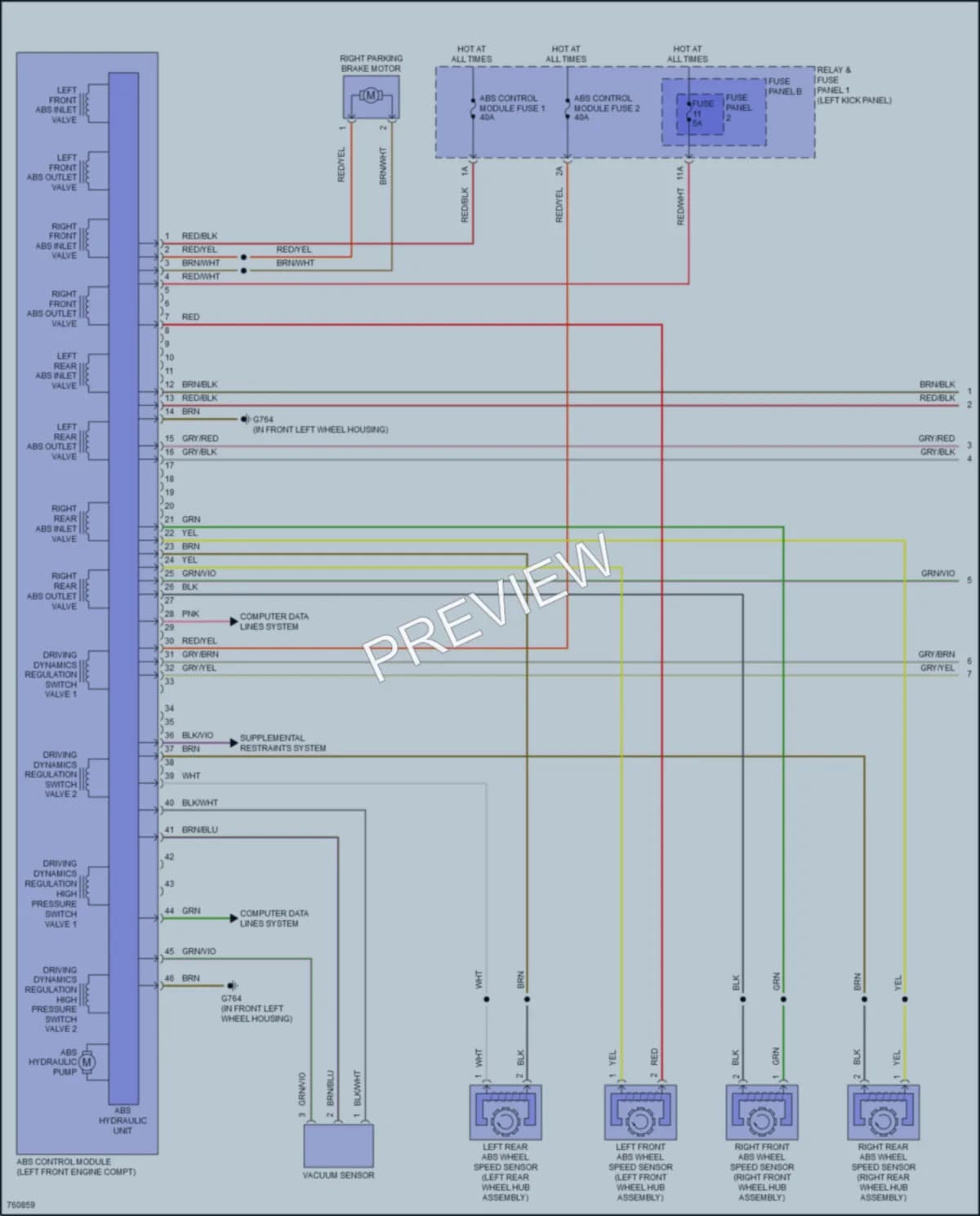 2021 Audi A5 Anti Lock Brakes wiring diagram preview