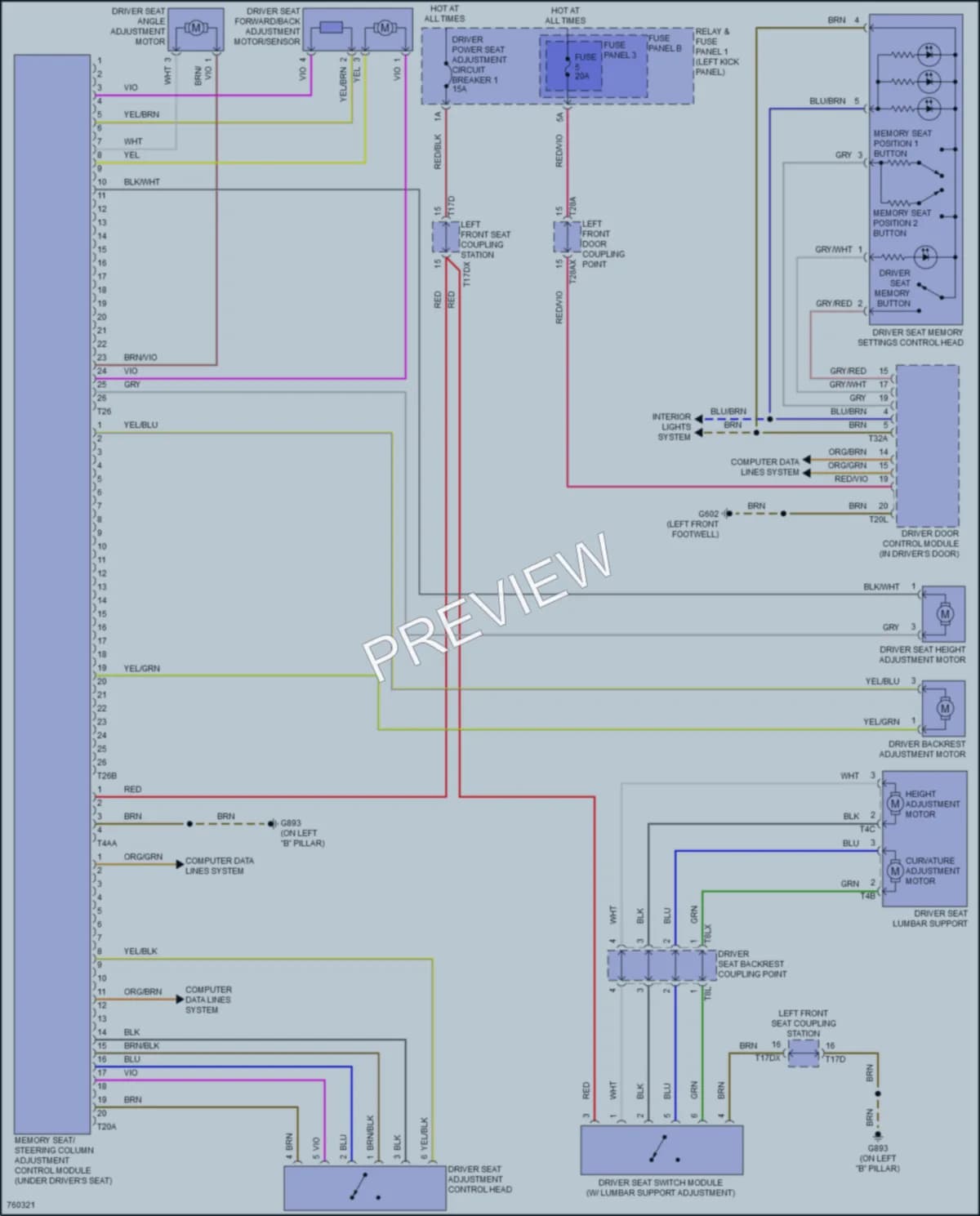 2021 Audi A5 Memory Systems wiring diagram preview