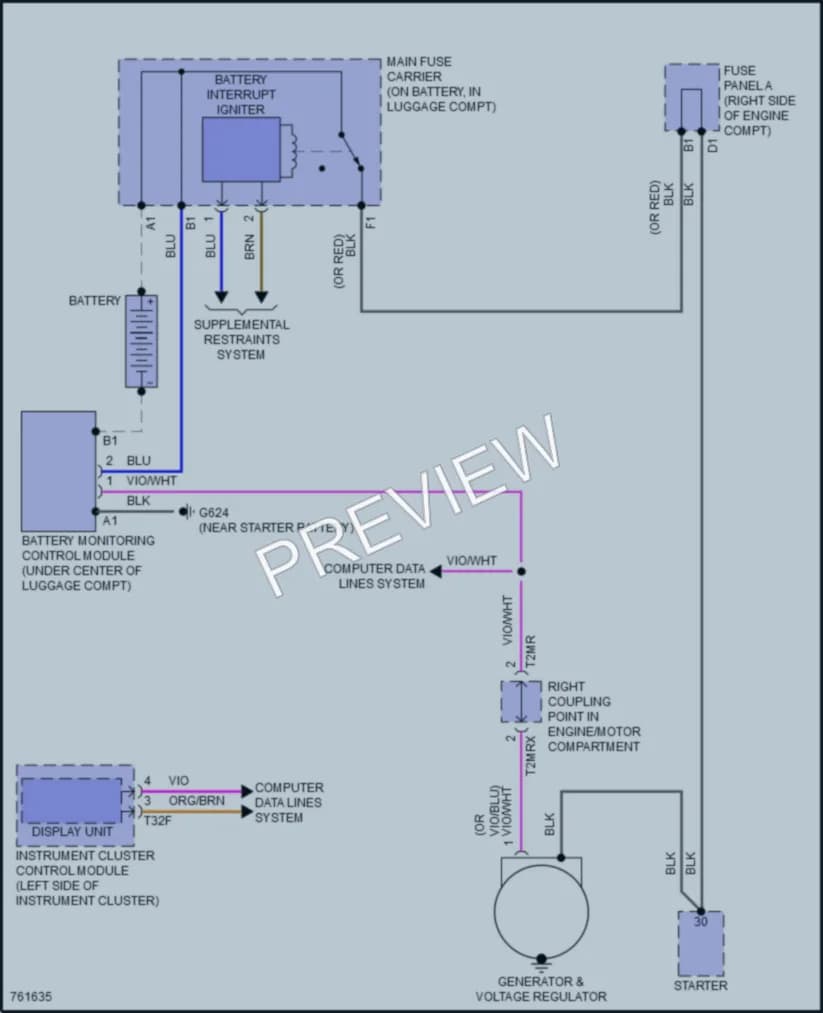 2021 Audi A5 Starting Charging wiring diagram preview