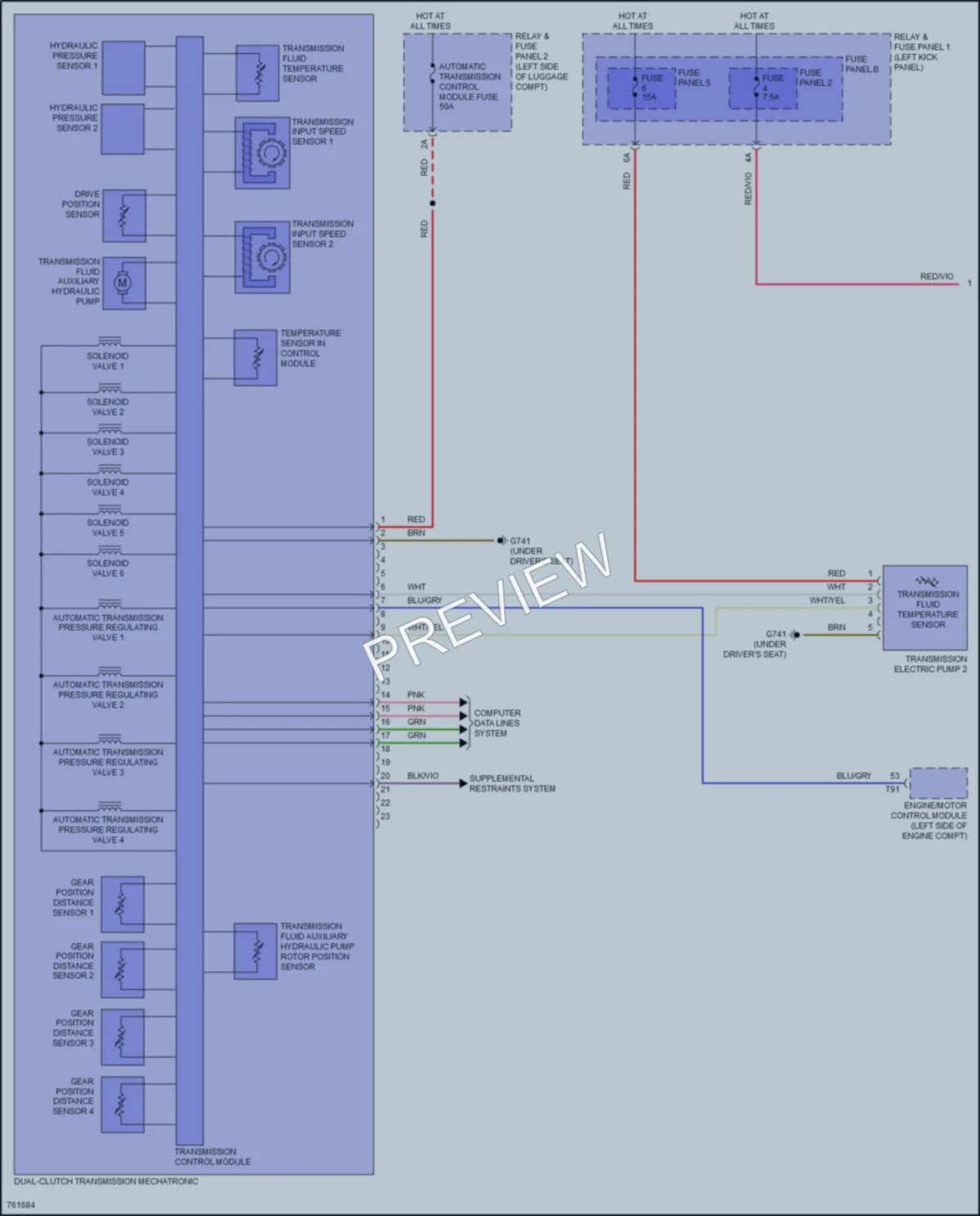 2021 Audi A5 Transmission wiring diagram preview