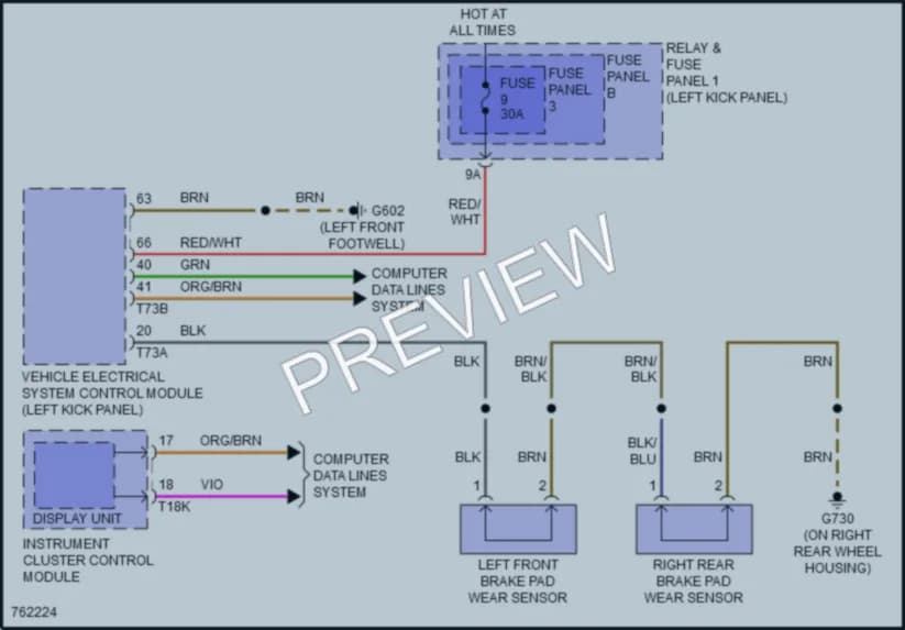 2021 Audi A5 Warning Systems wiring diagram preview