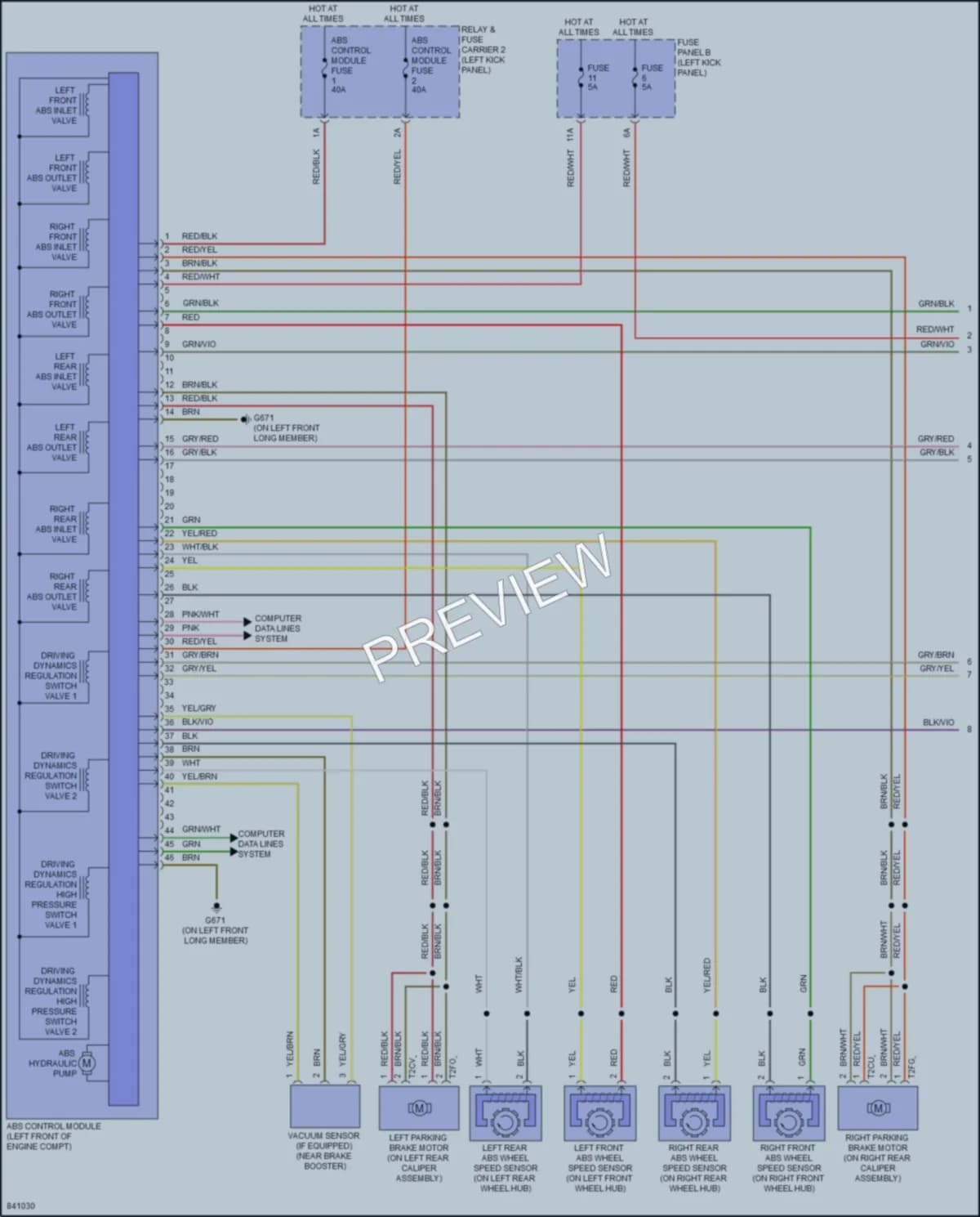 2021 Audi A6 Anti Lock Brakes wiring diagram preview
